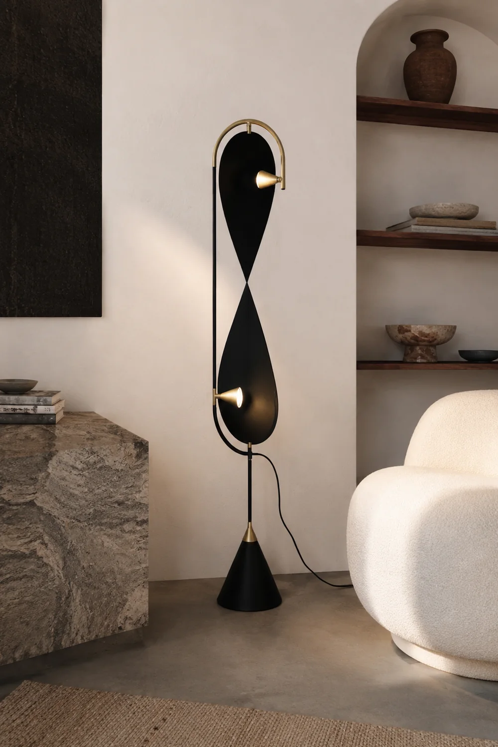 Salgado Geometrische Schwarze Stehleuchte, 135CM Lang - Lumpaz