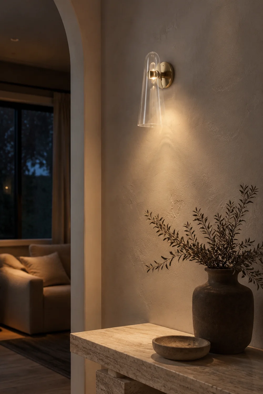 Blair Wandlampe, Glas & Metall, 25CM Lang - Lumpaz