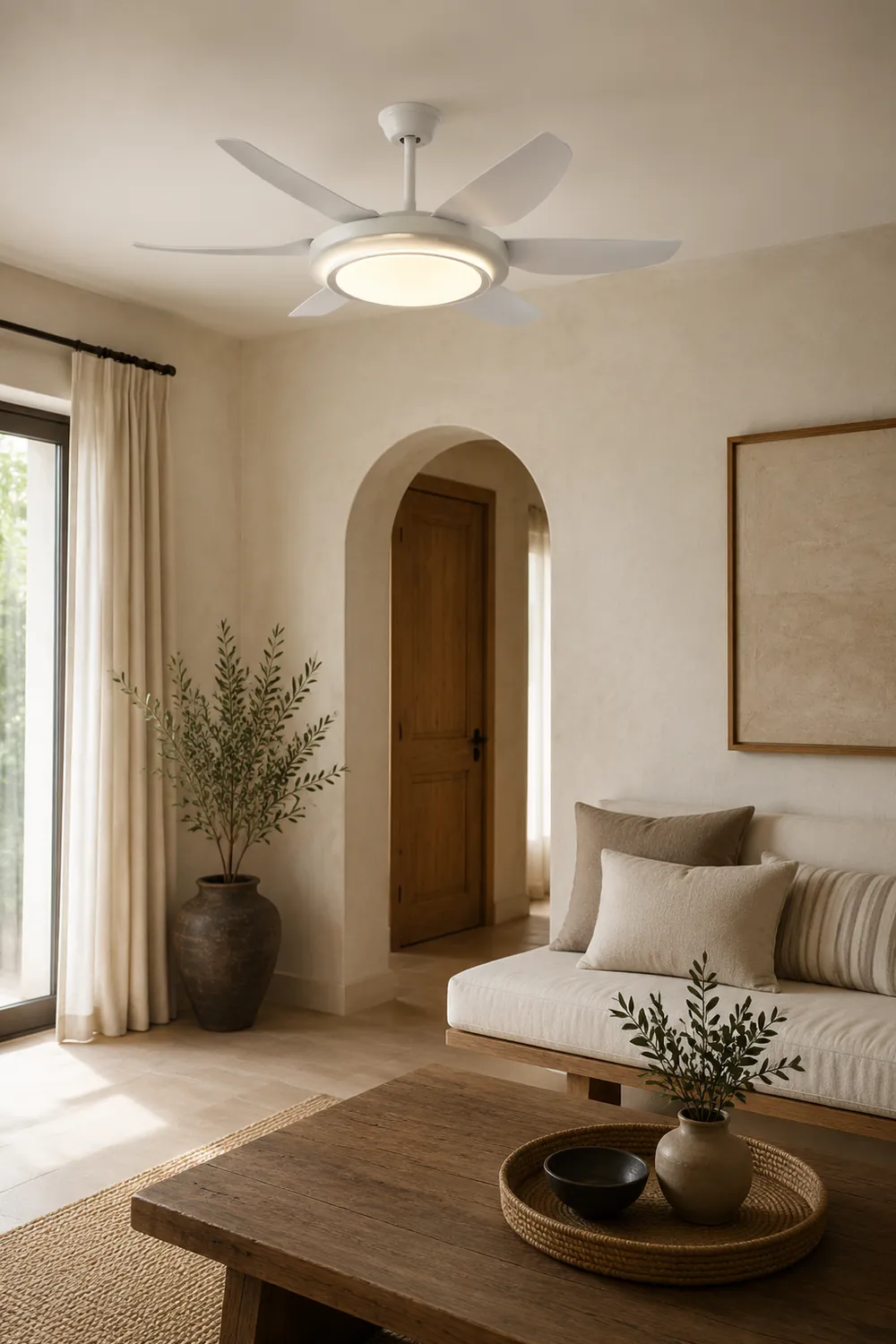 Haydn 6-Blatt-Deckenventilator mit Beleuchtung Grundlegend, 3 Farben, ∅130CM - Lumpaz
