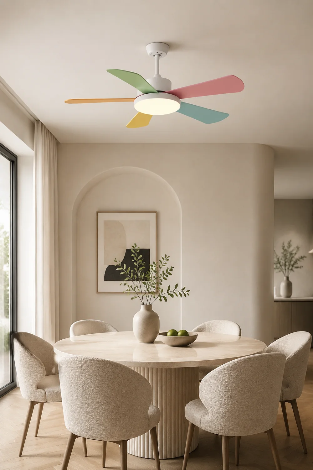 Morandi Bunte Deckenventilator mit Beleuchtung, ∅105CM - Lumpaz