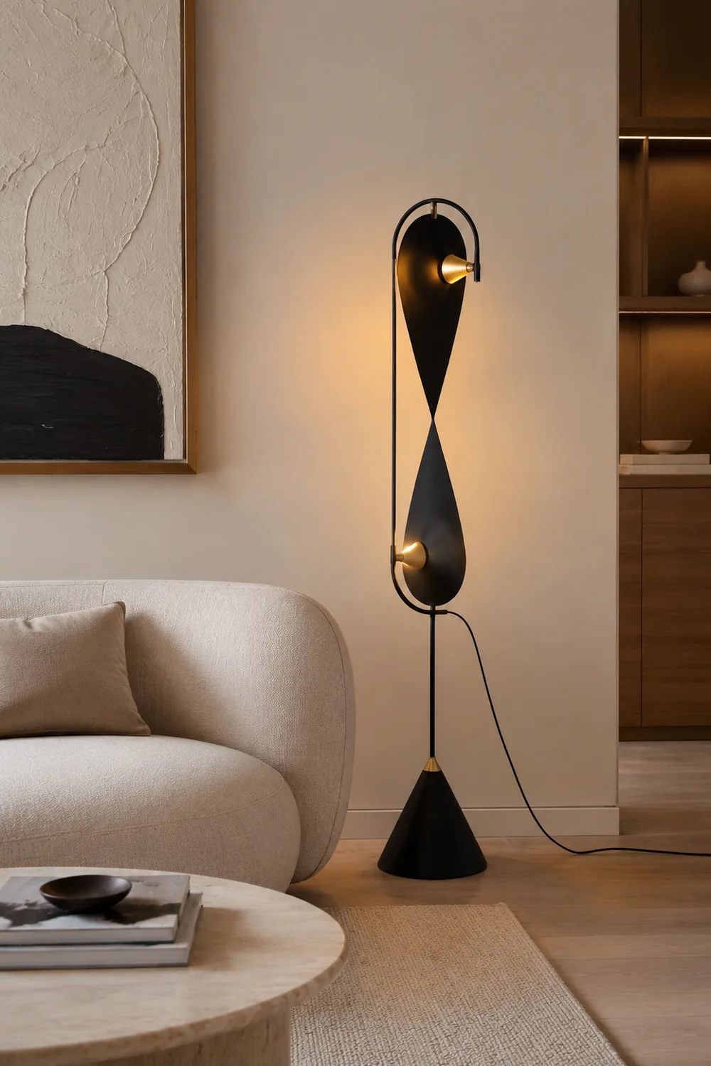 Salgado Geometrische Schwarze Stehleuchte, 135CM Lang - Lumpaz