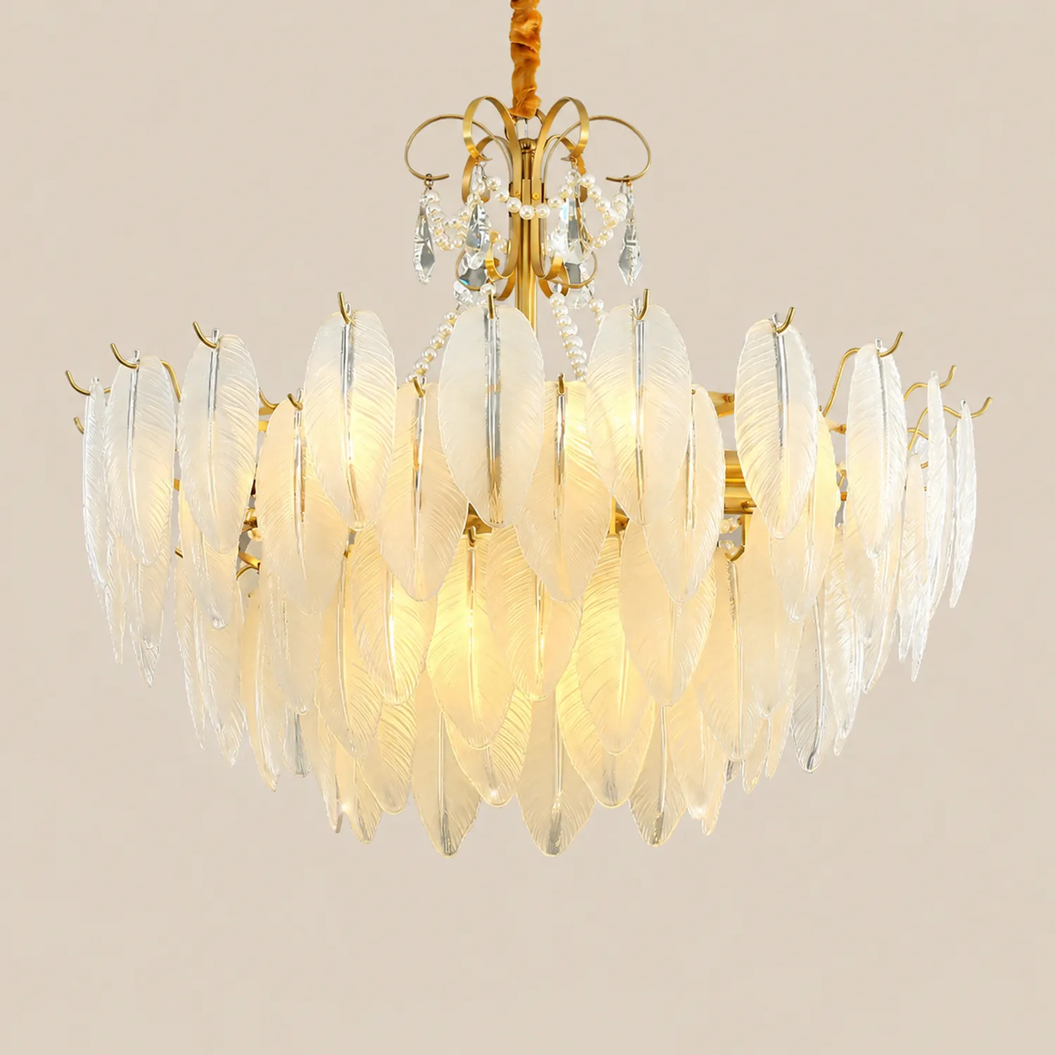 Kirsten Kronleuchter Perle Farbe Schaltbar Metall & Glas, ∅50/60/80CM - Lumpaz