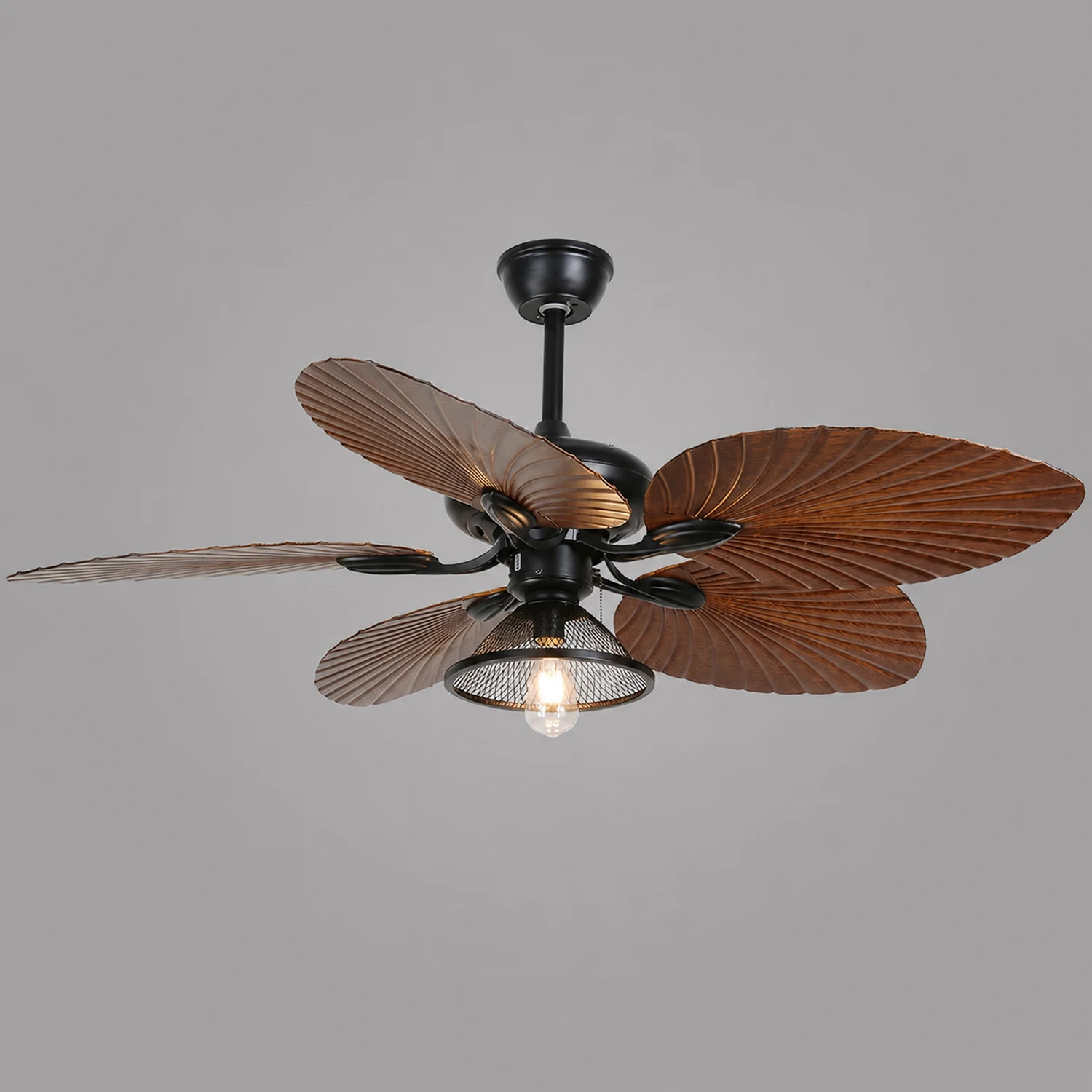 Ross 5-Blatt-Deckenventilator mit Beleuchtung/ w Laterne, 1/3/5 -flammig, ∅132CM - Lumpaz