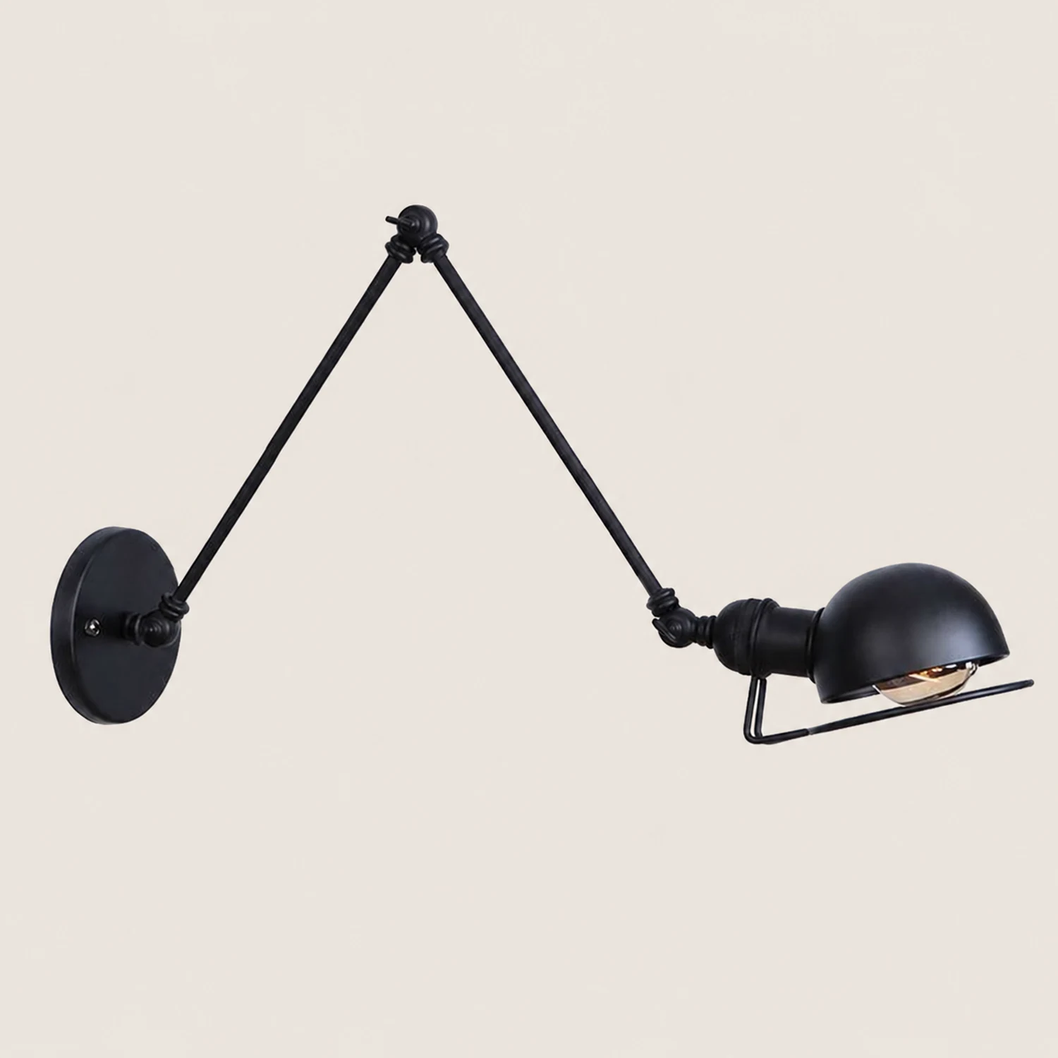 Brady Schwarze Verstellbare Wandleuchte, Metall, 10/20/30/40CM Lang - Lumpaz