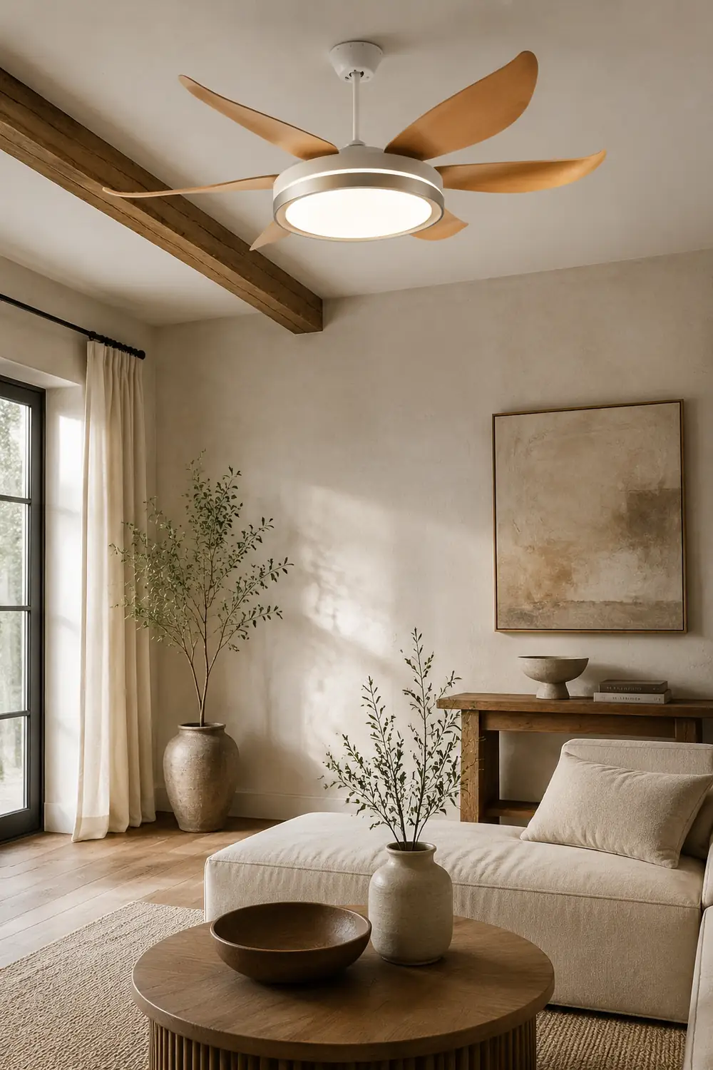 Haydn 6-Blatt-Deckenventilator mit Beleuchtung, 2 Farben, ∅130CM - Lumpaz