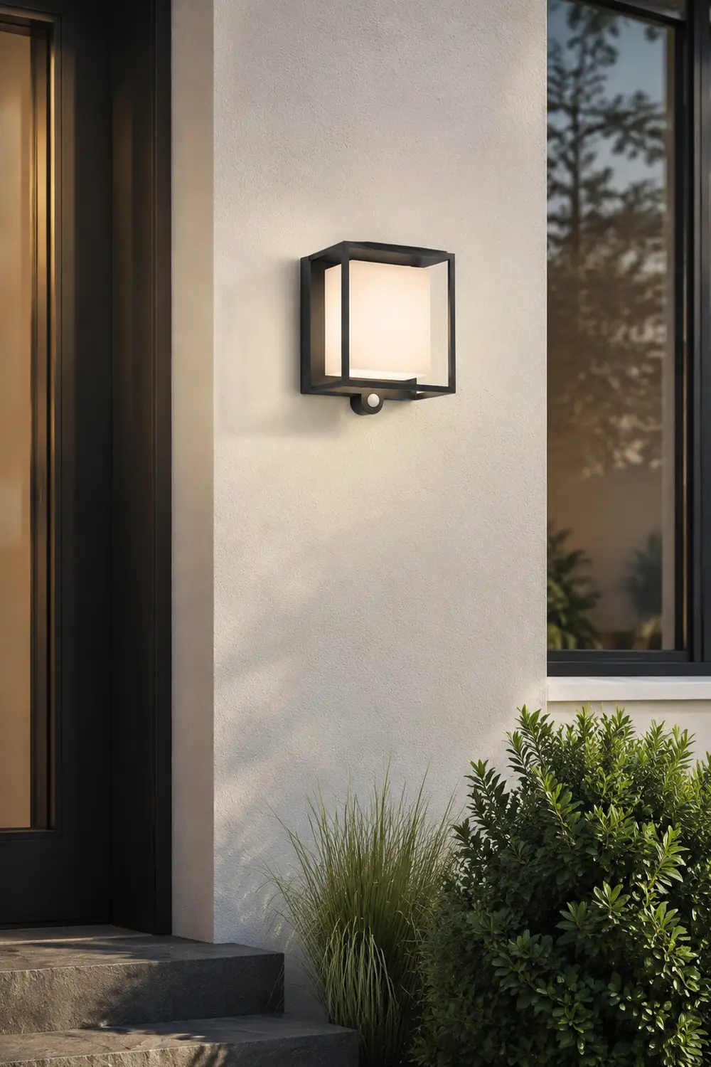 Orr Außenwandleuchte Rechteckig Sensor Solar, 19CM Lang - Lumpaz