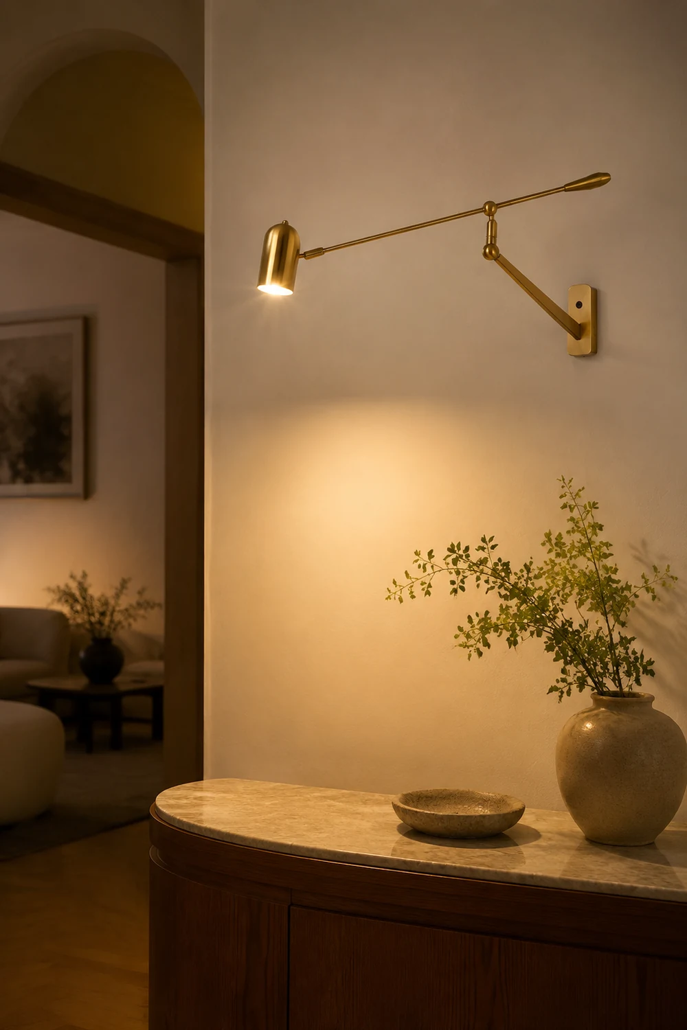 Freja Verstellbare goldene Wandleuchte - Lumpaz