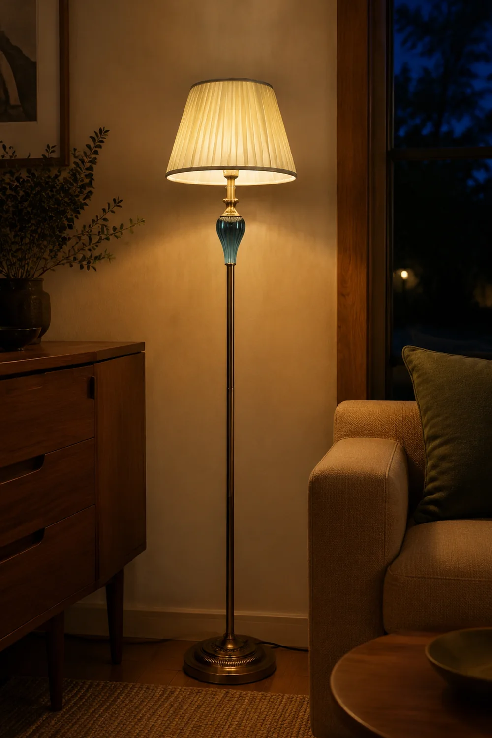 Eryn Stehlampe, Metall & Textil, 152CM Lang - Lumpaz