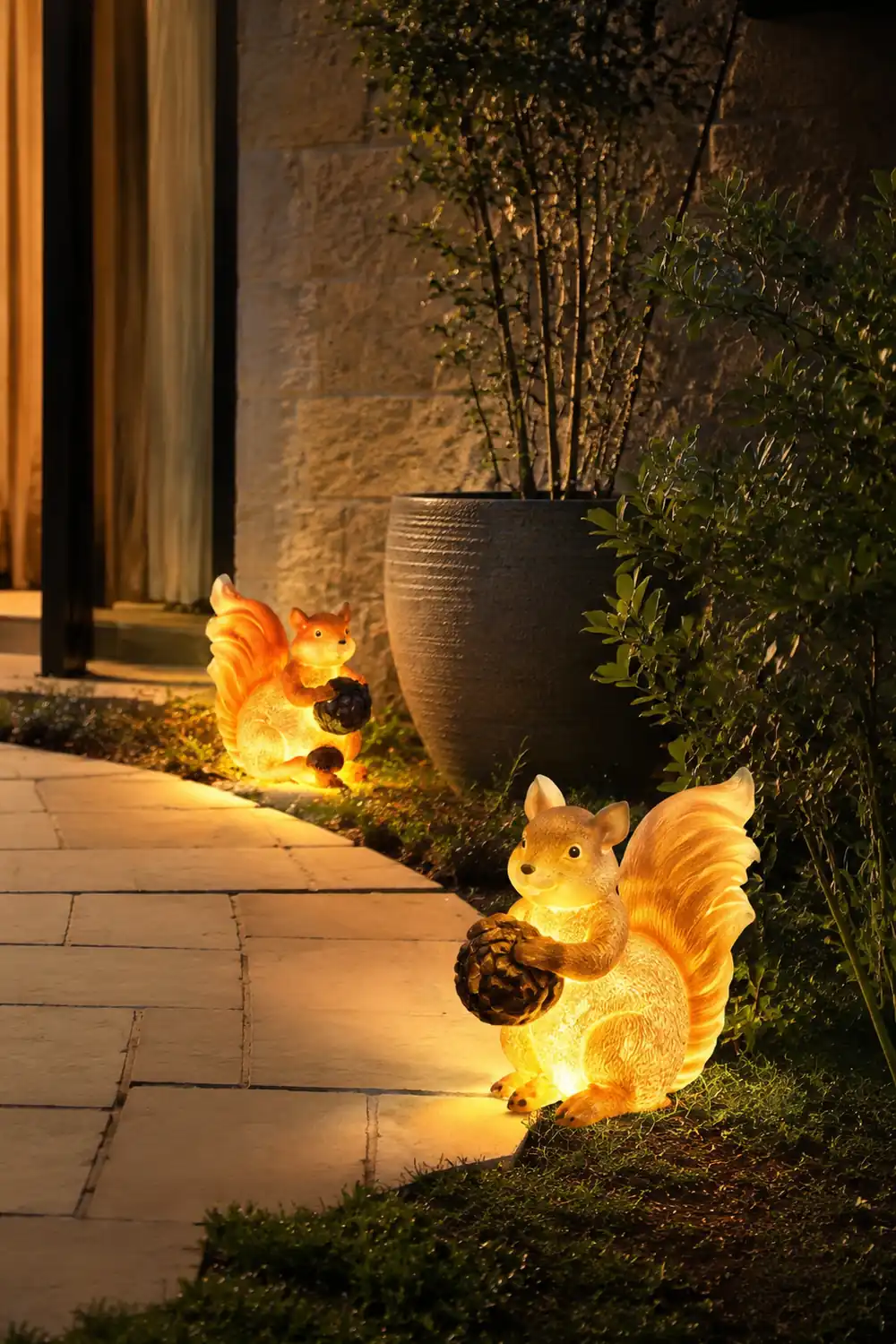 Fateh Außenstehleuchte Eichhörnchen, Solar, 2 Stile, Höhe 44/48CM - Lumpaz