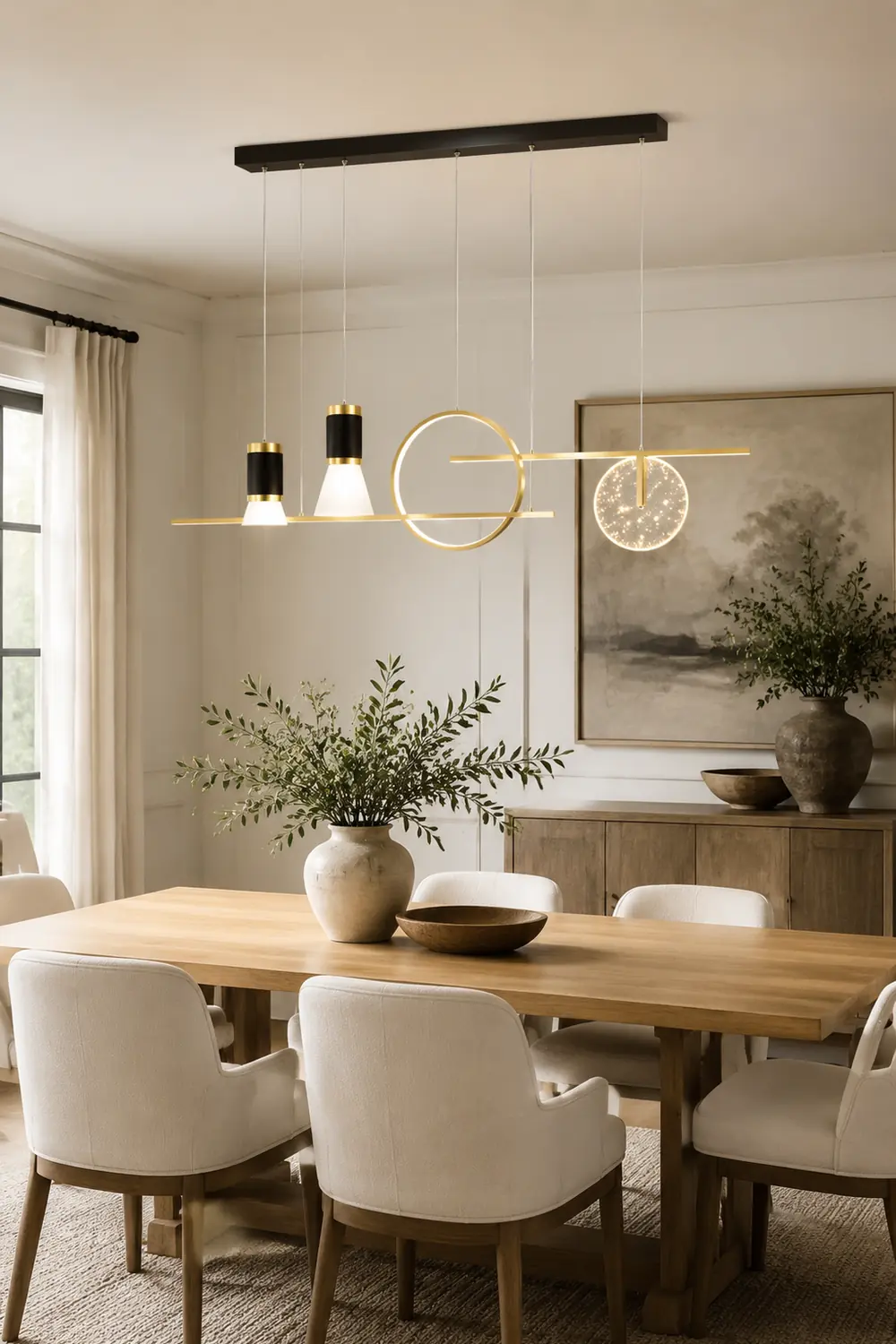 Madina Modern Pendelleuchte Line für Esszimmer,100CM Lang - Lumpaz