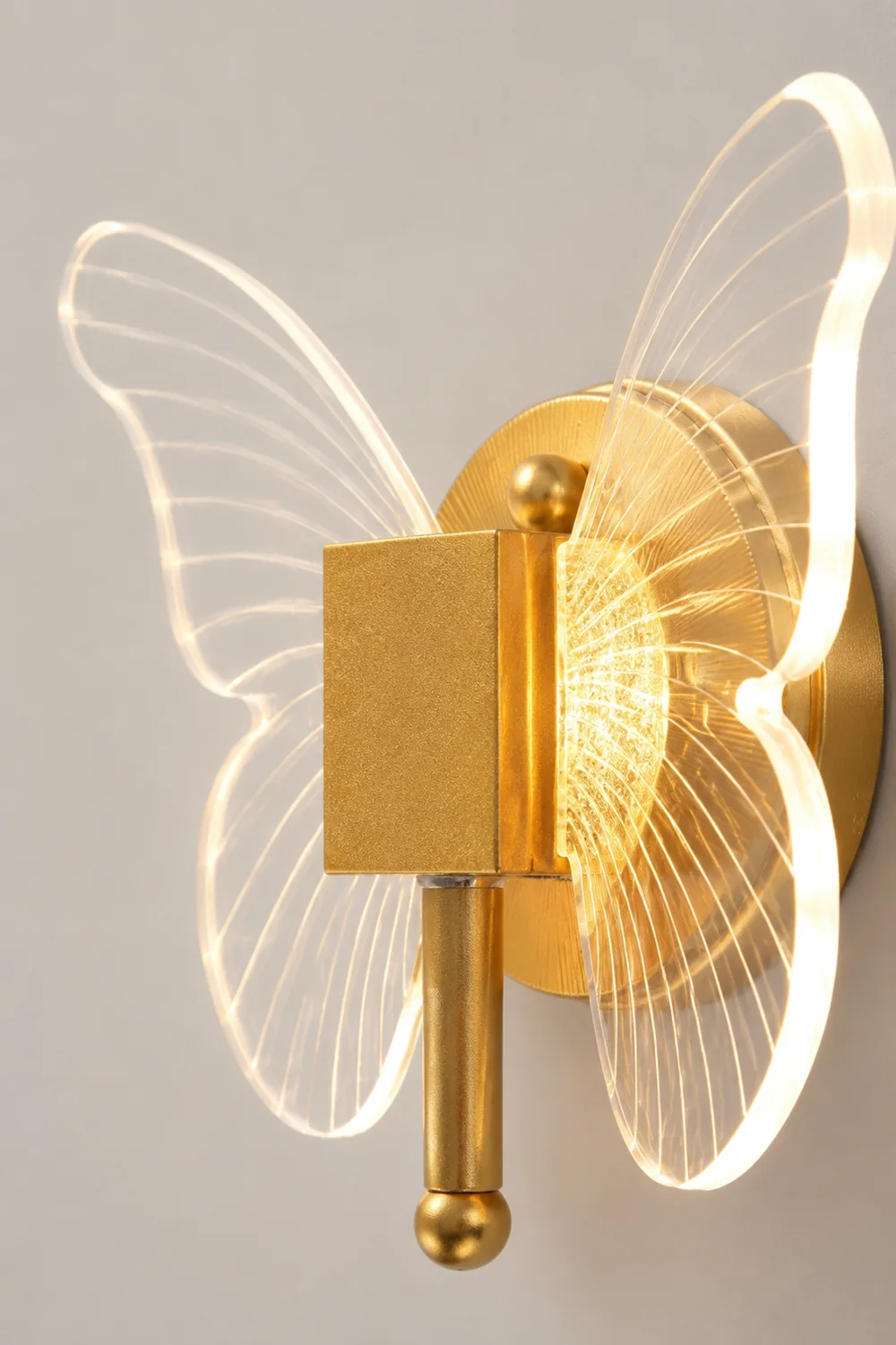 Kady Schmetterling Goldene Vanity Wandleuchte, 25CM Lang - Lumpaz