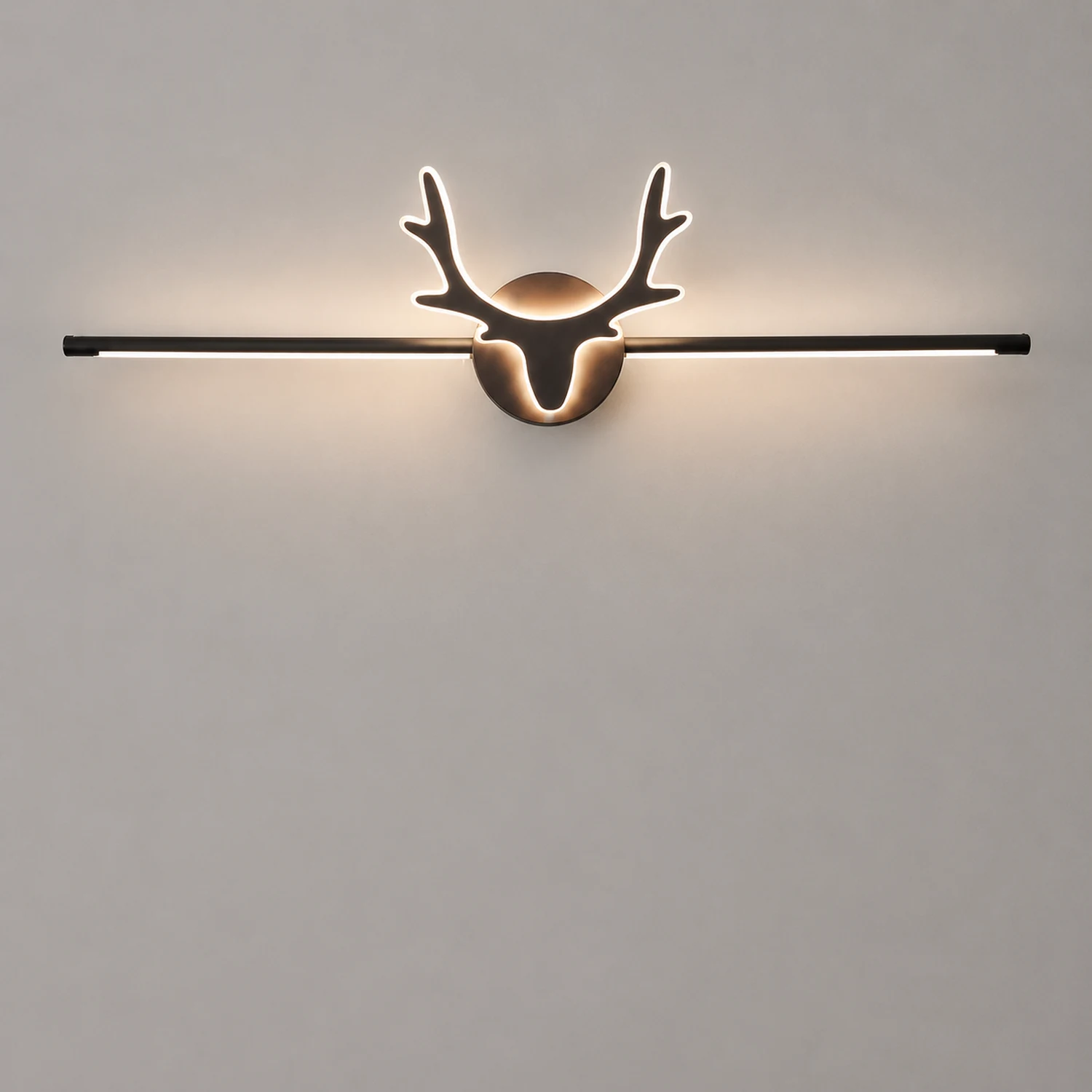 Leigh Geweihe Spiegelfront Waschtisch-Wandleuchte, Metall, 40/60/80CM Lang - Lumpaz