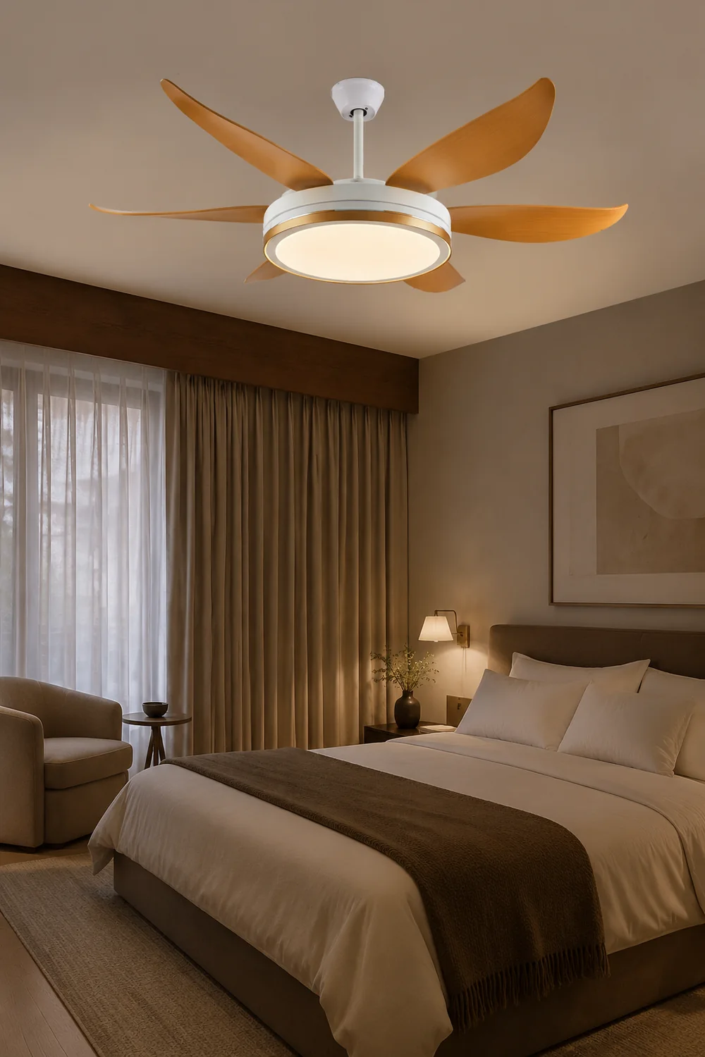 Haydn 6-Blatt-Deckenventilator mit Beleuchtung, ∅130/152CM - Lumpaz