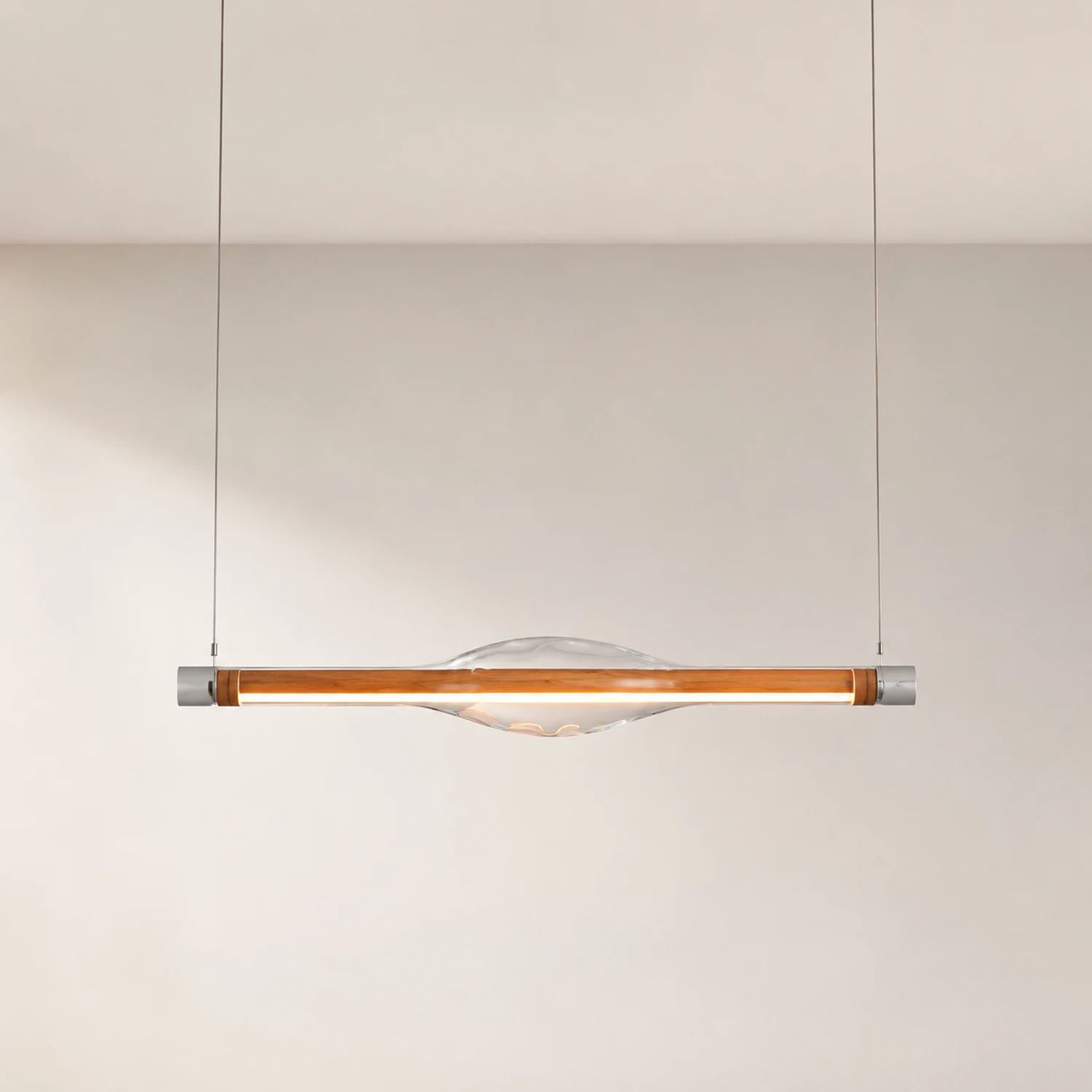 Edge Pendelleuchte, Metall & Glas, 2 Farben,121CM Lang - Lumpaz