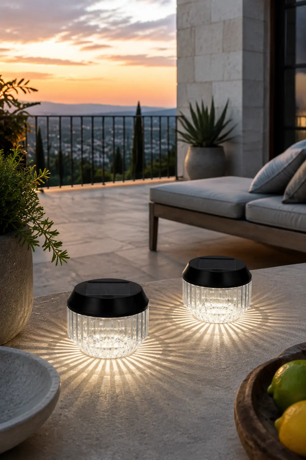 Orr Tischlampe Außenbereich Solar  2 Stück, ∅11CM - Lumpaz