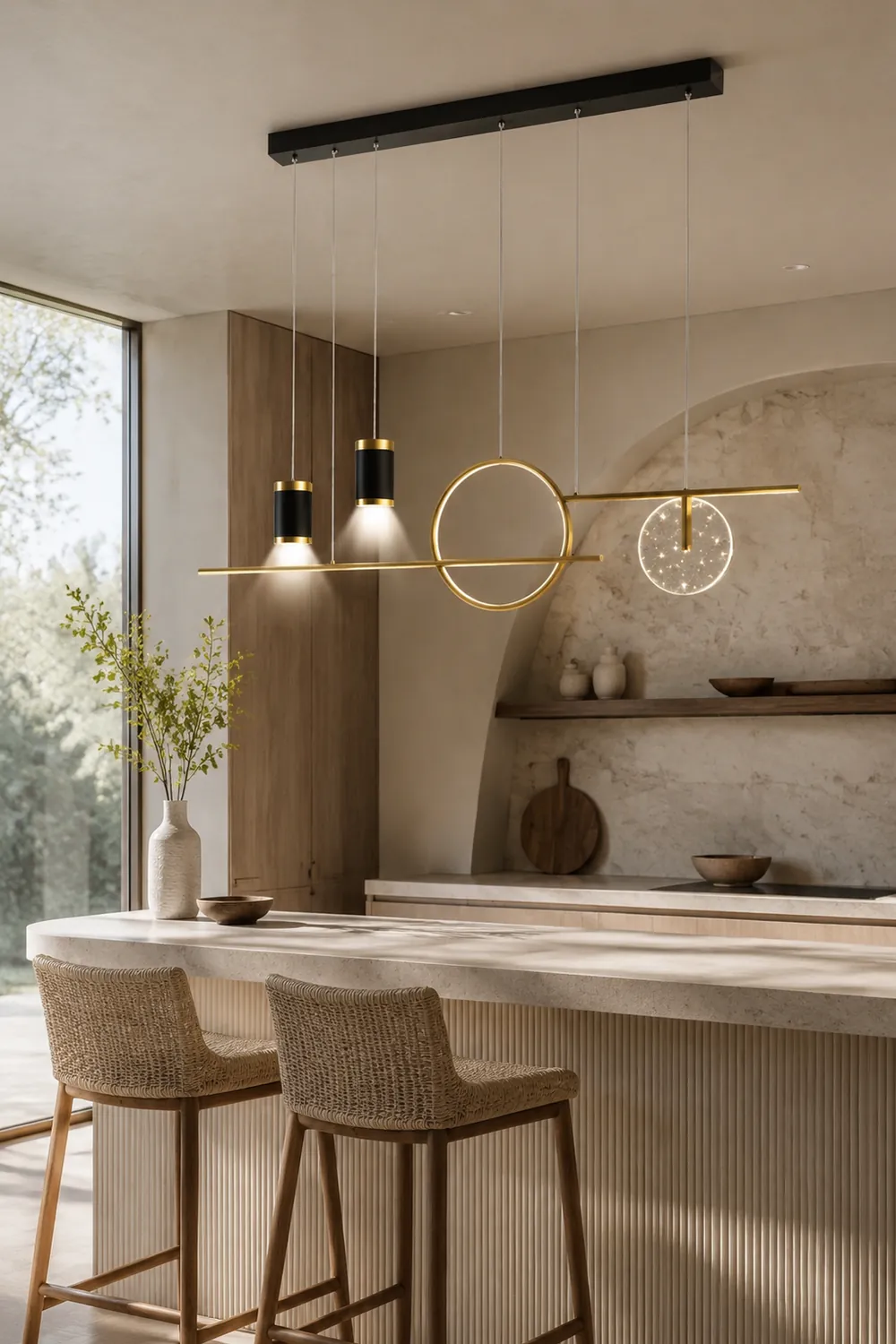 Madina Modern Pendelleuchte Line für Esszimmer,100CM Lang - Lumpaz