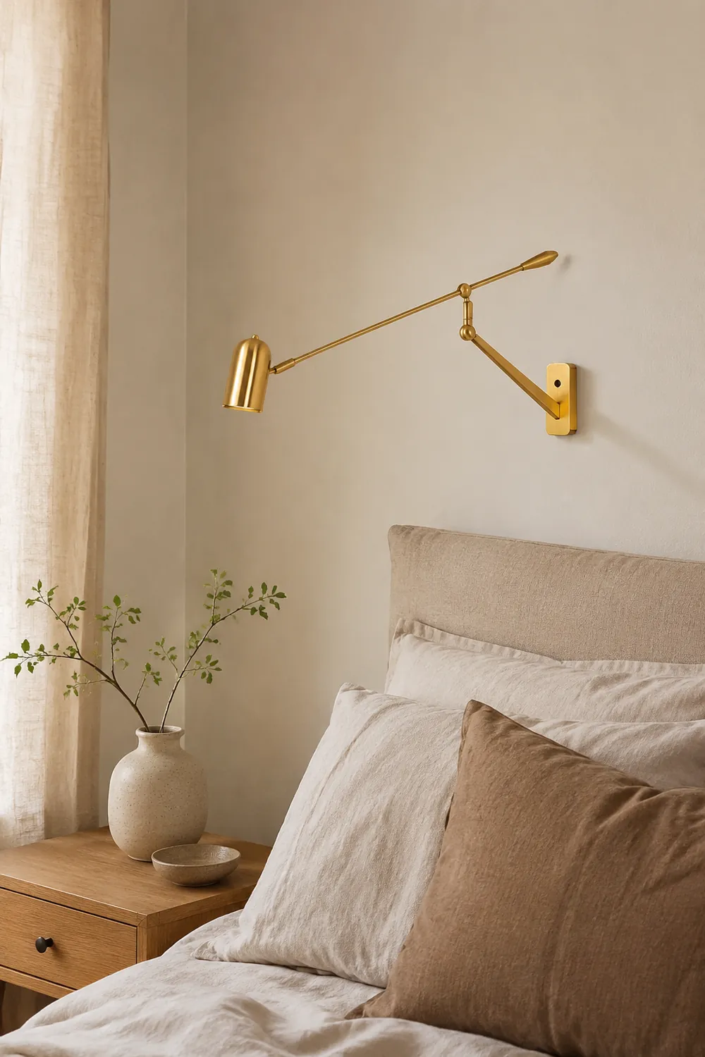 Freja Verstellbare goldene Wandleuchte - Lumpaz