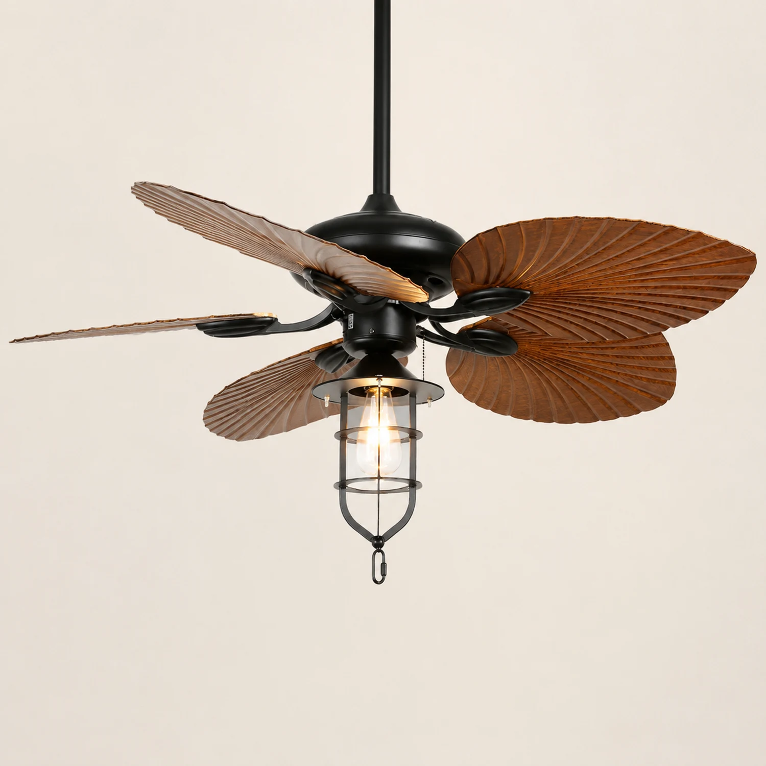 Ross 5-Blatt-Deckenventilator mit Beleuchtung/ w Laterne, 1/3/5 -flammig, ∅132CM - Lumpaz