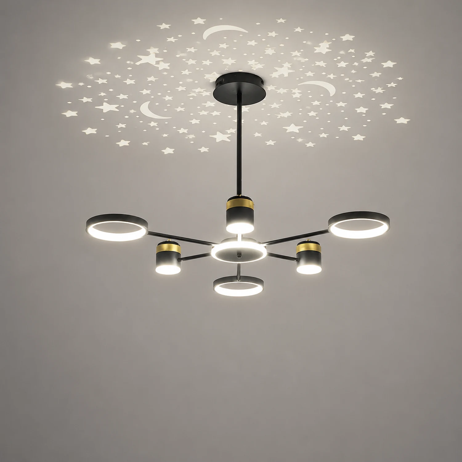 Moderner Kronleuchter Projektionslicht LED Sternenhimmel Lampe für Flur Schlafzimmer Wohnzimmer - Lumpaz