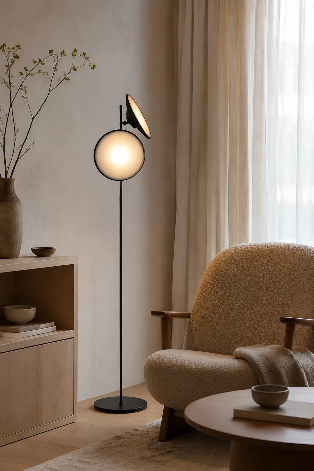 Salgado Trompete Stehlampe, Metall, 2-flammig, 165CM Lang - Lumpaz