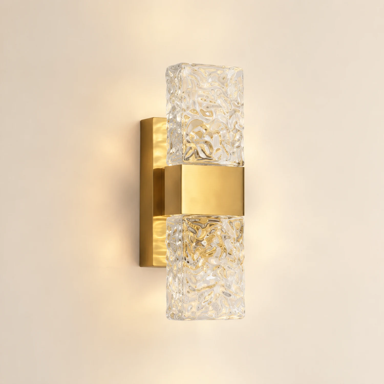 Chan Water Maserung Glas Luxus Licht Dekorativ Wandleuchte für Wohnzimmer, Höhe 30 CM - Lumpaz
