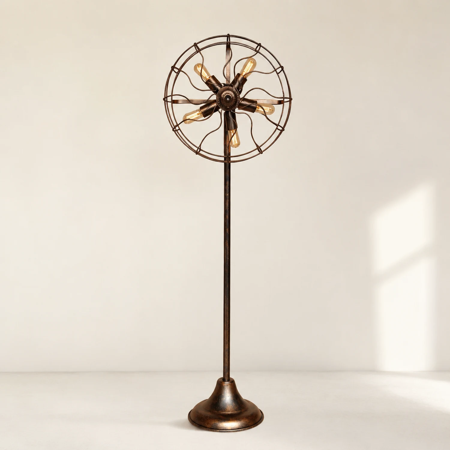 Alessio Ventilator-Design Braune Stehlampe, Metall, 142CM Lang - Lumpaz