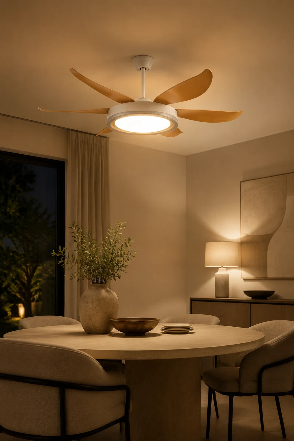 Haydn 6-Blatt-Deckenventilator mit Beleuchtung, ∅130CM - Lumpaz