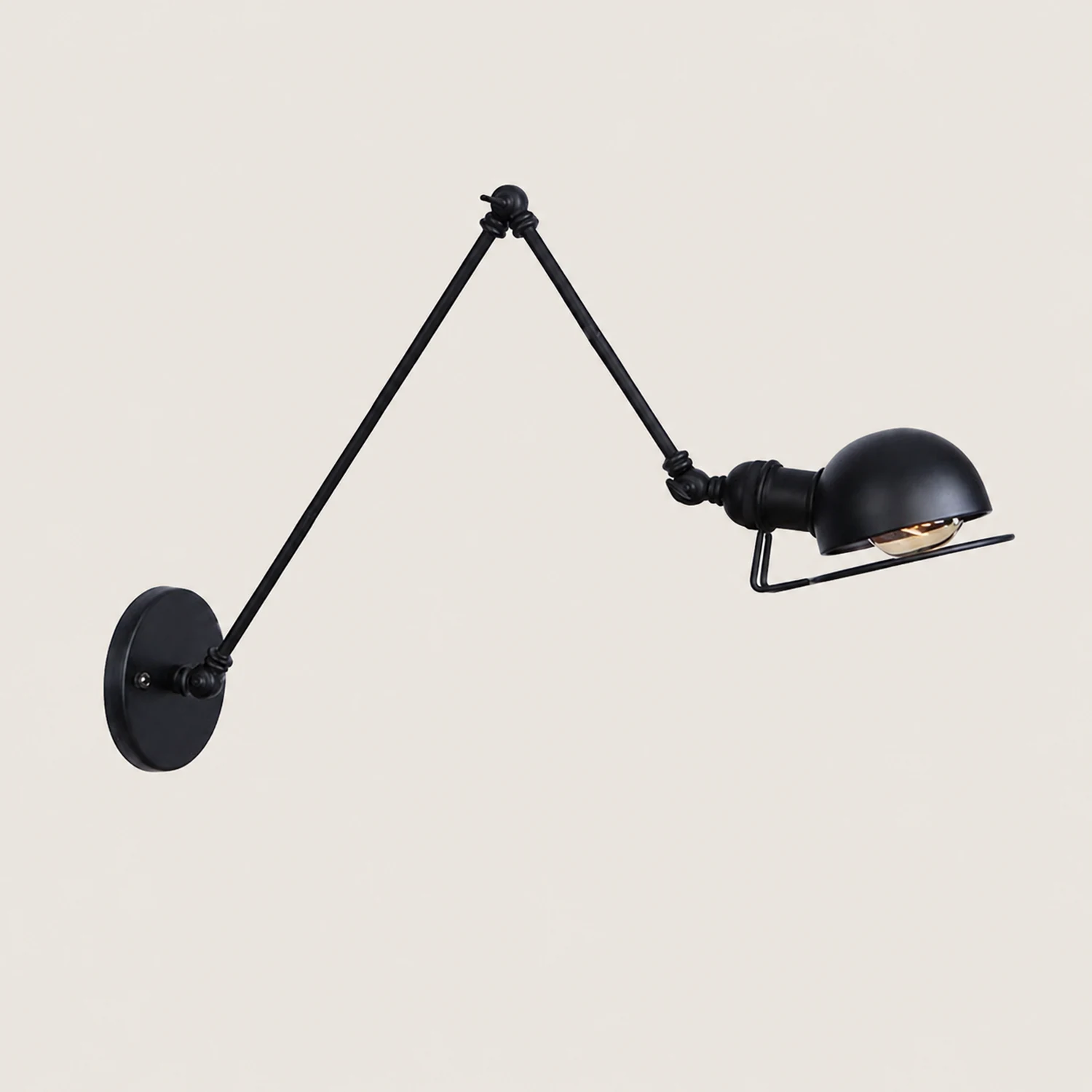 Brady Schwarze Verstellbare Wandleuchte, Metall, 10/20/30/40CM Lang - Lumpaz