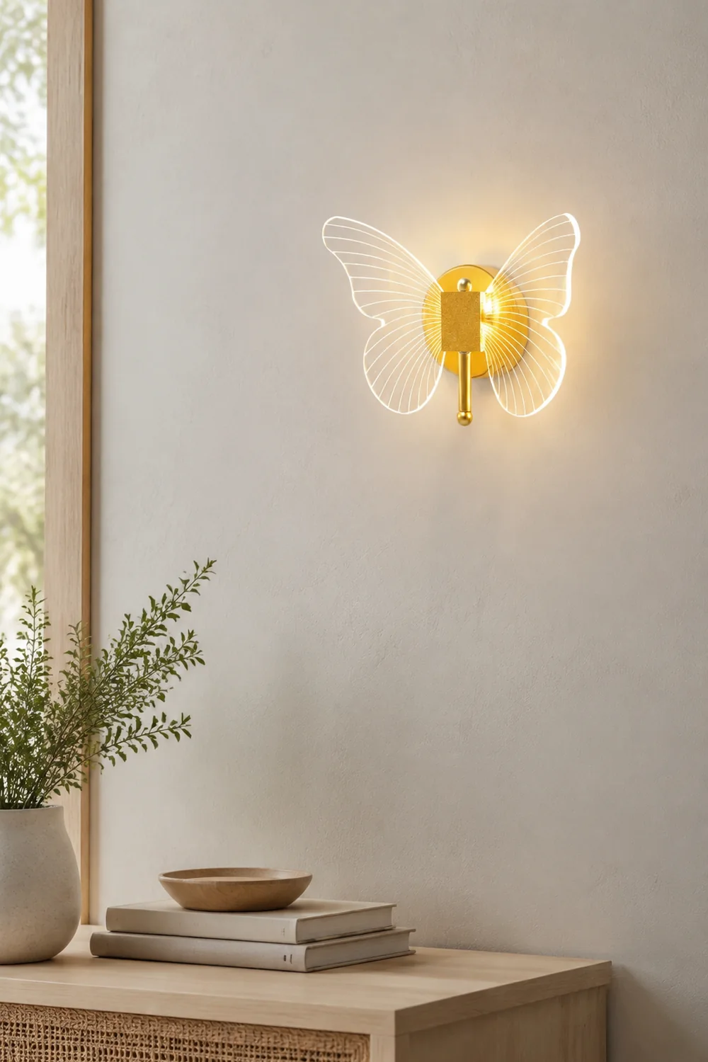Kady Schmetterling Goldene Vanity Wandleuchte, 25CM Lang - Lumpaz