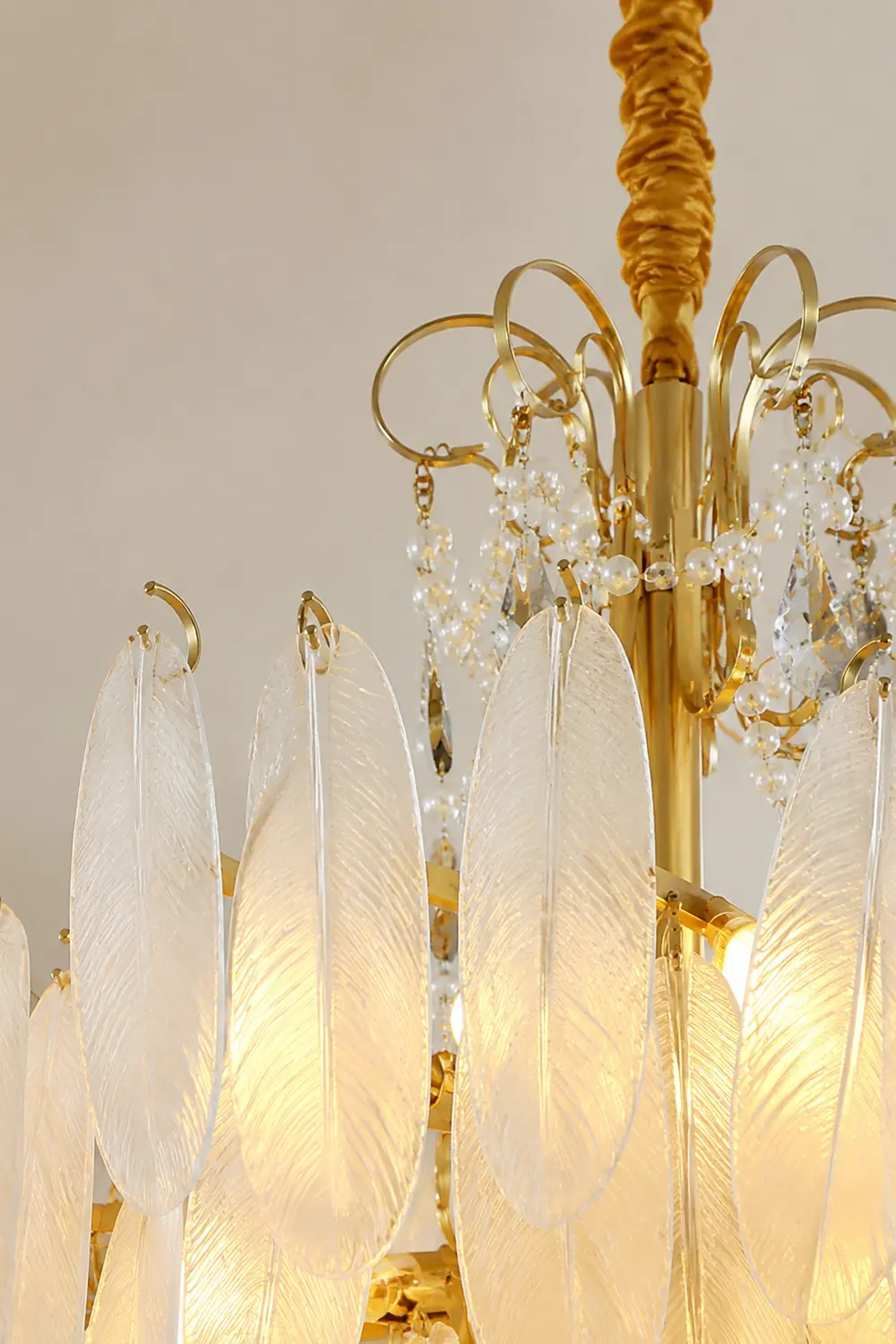 Kirsten Kronleuchter Perle Farbe Schaltbar Metall & Glas, ∅50/60/80CM - Lumpaz