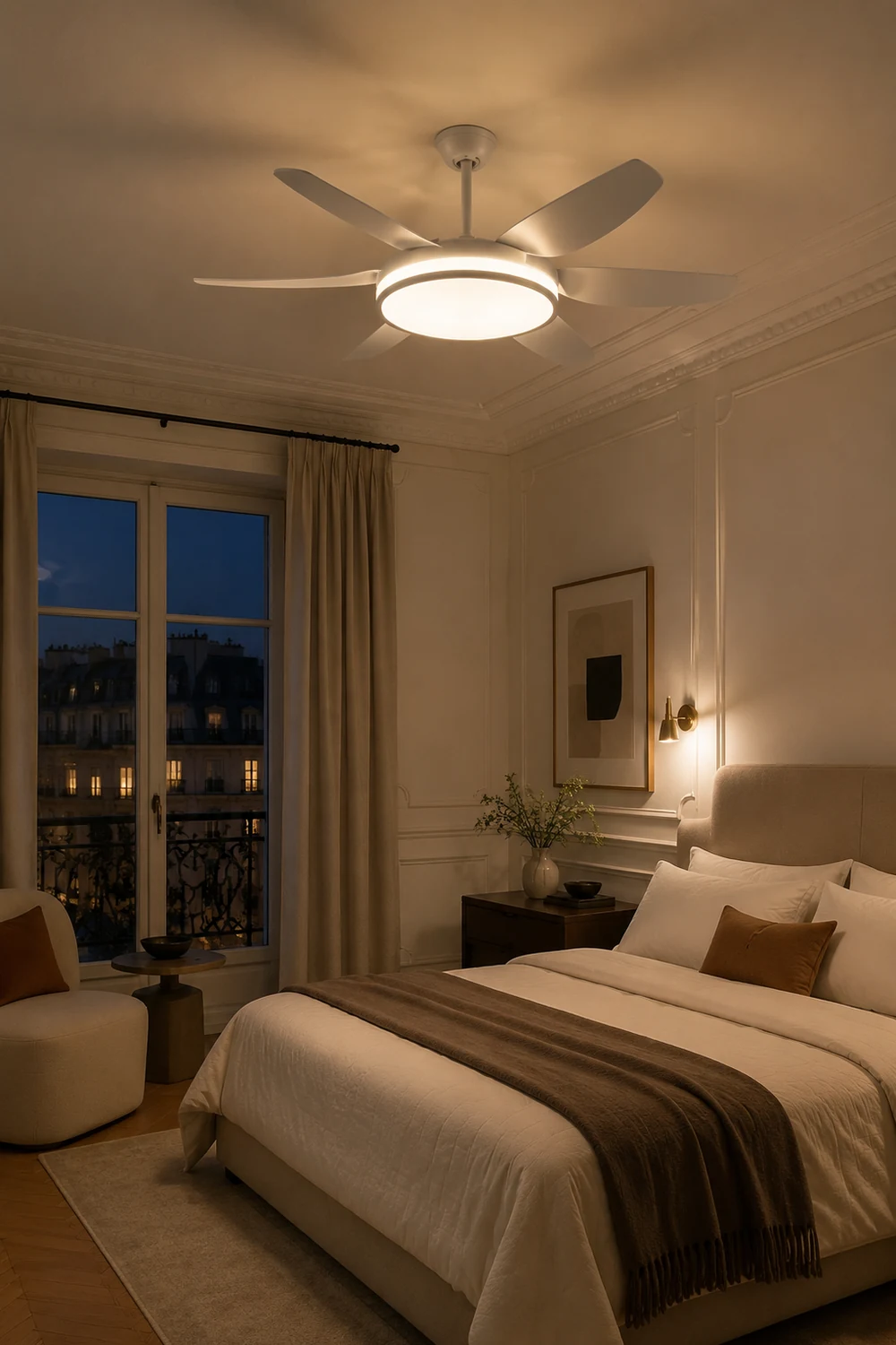 Haydn 6-Blatt-Deckenventilator mit Beleuchtung, 3 Farben, ∅130CM - Lumpaz