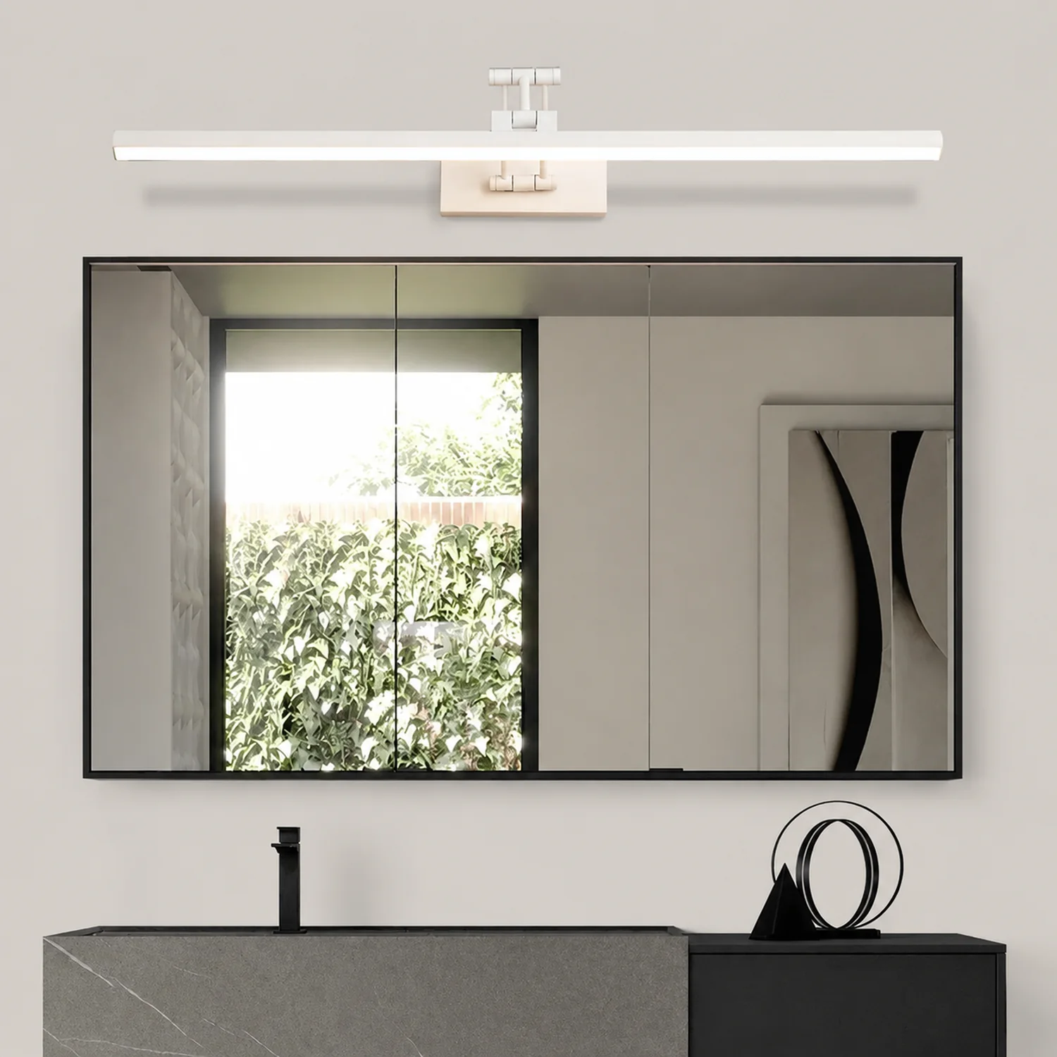 Edge Spiegelfront Waschtisch-Wandleuchte, Metall, 40/50/60/80/100CM Lang - Lumpaz