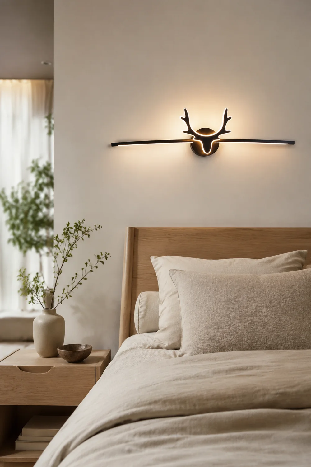 Leigh Geweihe Spiegelfront Waschtisch-Wandleuchte, Metall, 40/60/80CM Lang - Lumpaz