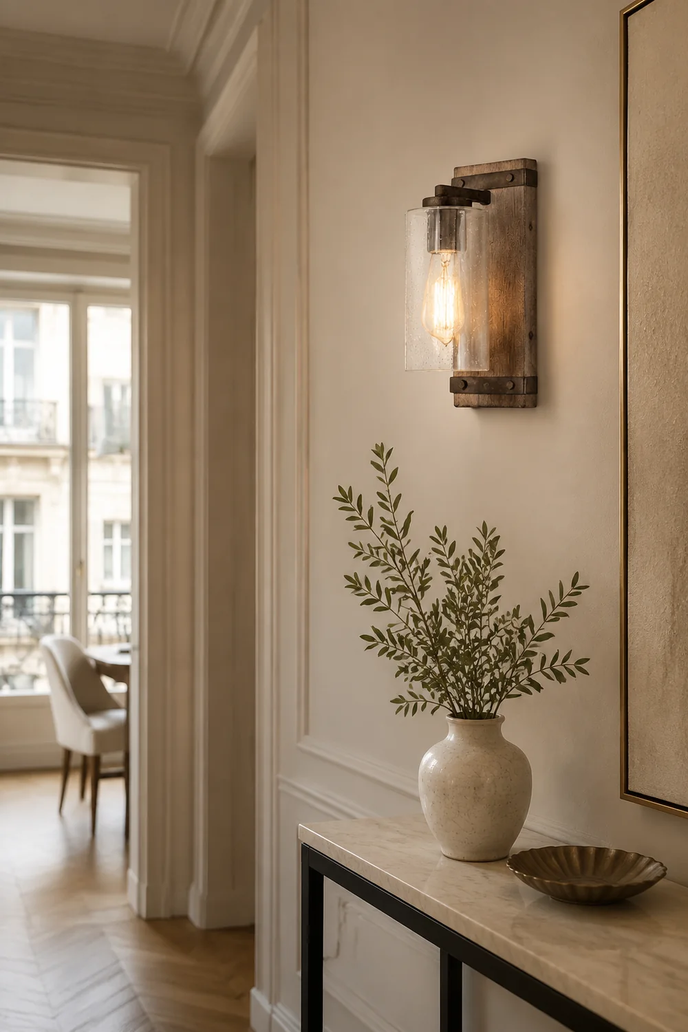 Austin Wandleuchte, Metall & Holz, 28CM Lang - Lumpaz