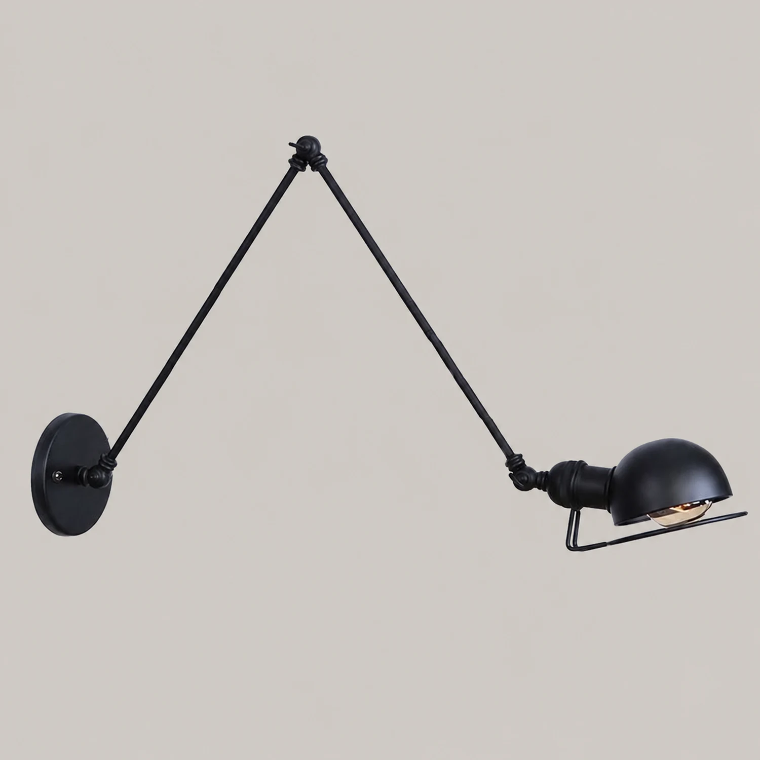 Brady Schwarze Verstellbare Wandleuchte, Metall, 10/20/30/40CM Lang - Lumpaz