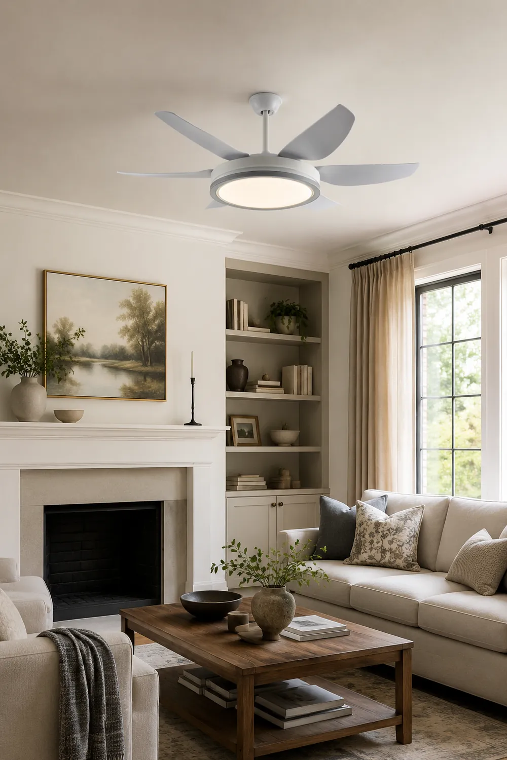 Haydn 6-Blatt-Deckenventilator mit Beleuchtung Grundlegend, 2 Farben, ∅130CM - Lumpaz
