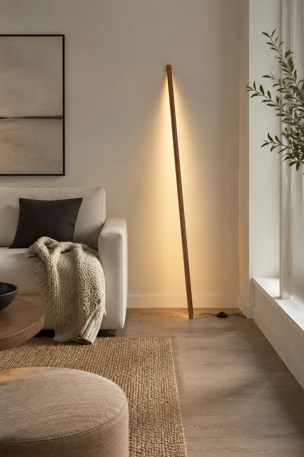 Ozawa Lineare Stehlampe, Holz, 2 Farben - Lumpaz