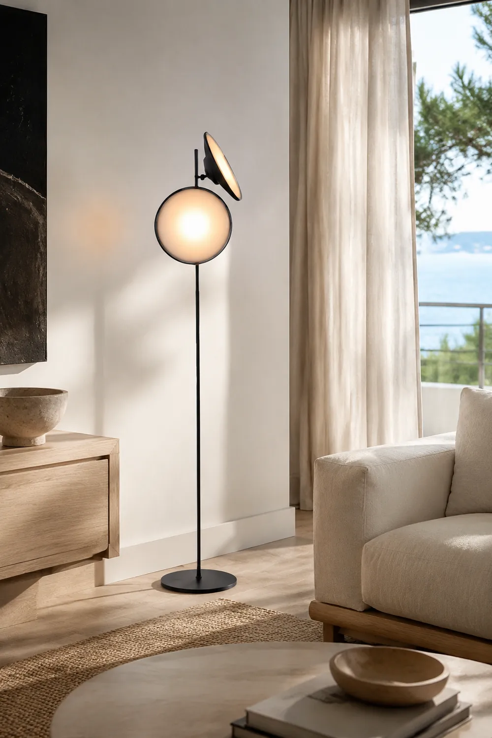 Salgado Trompete Stehlampe, Metall, 2-flammig, 165CM Lang - Lumpaz