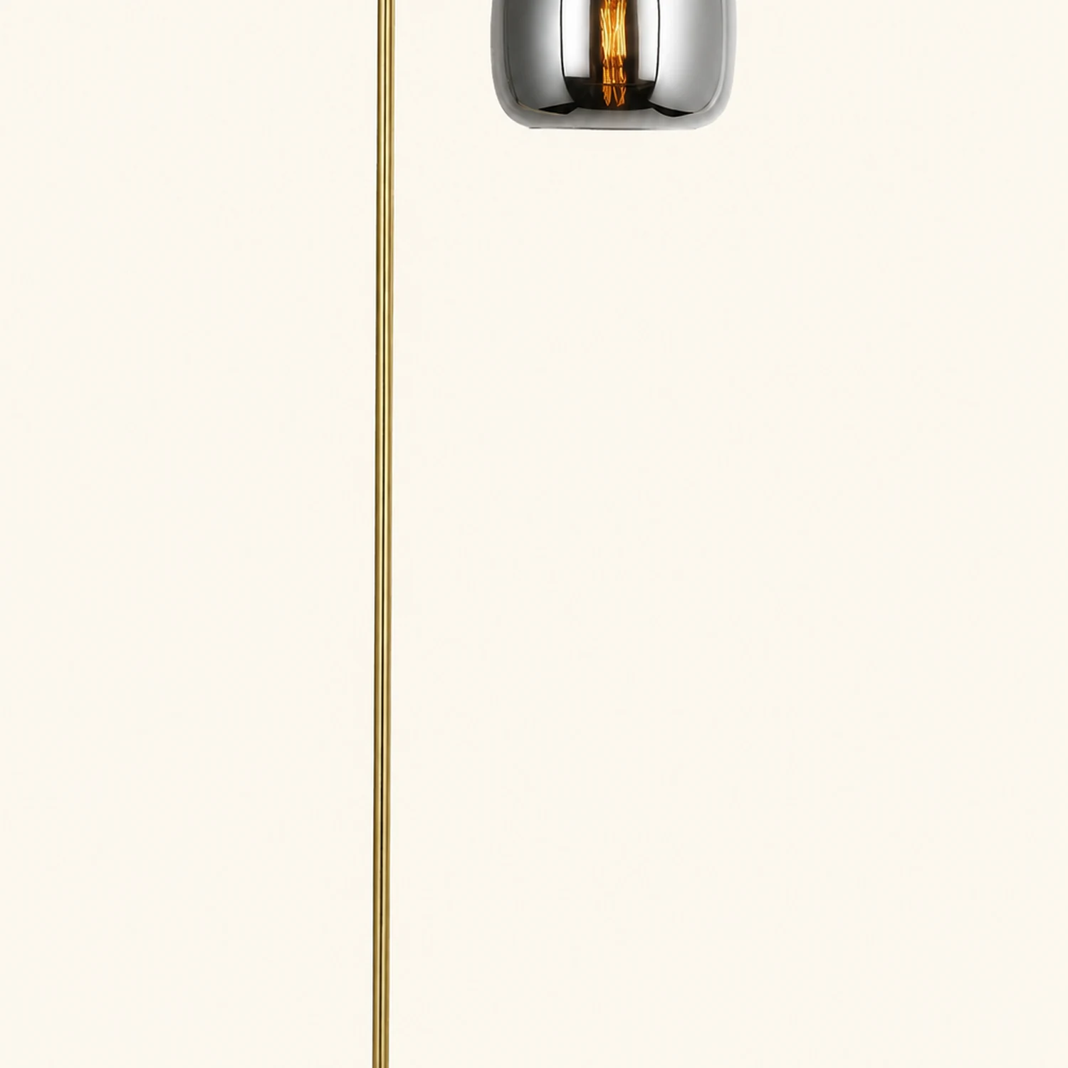 Hailie Rauchgrau Stehlampe, Metall & Glas, 160CM Lang - Lumpaz