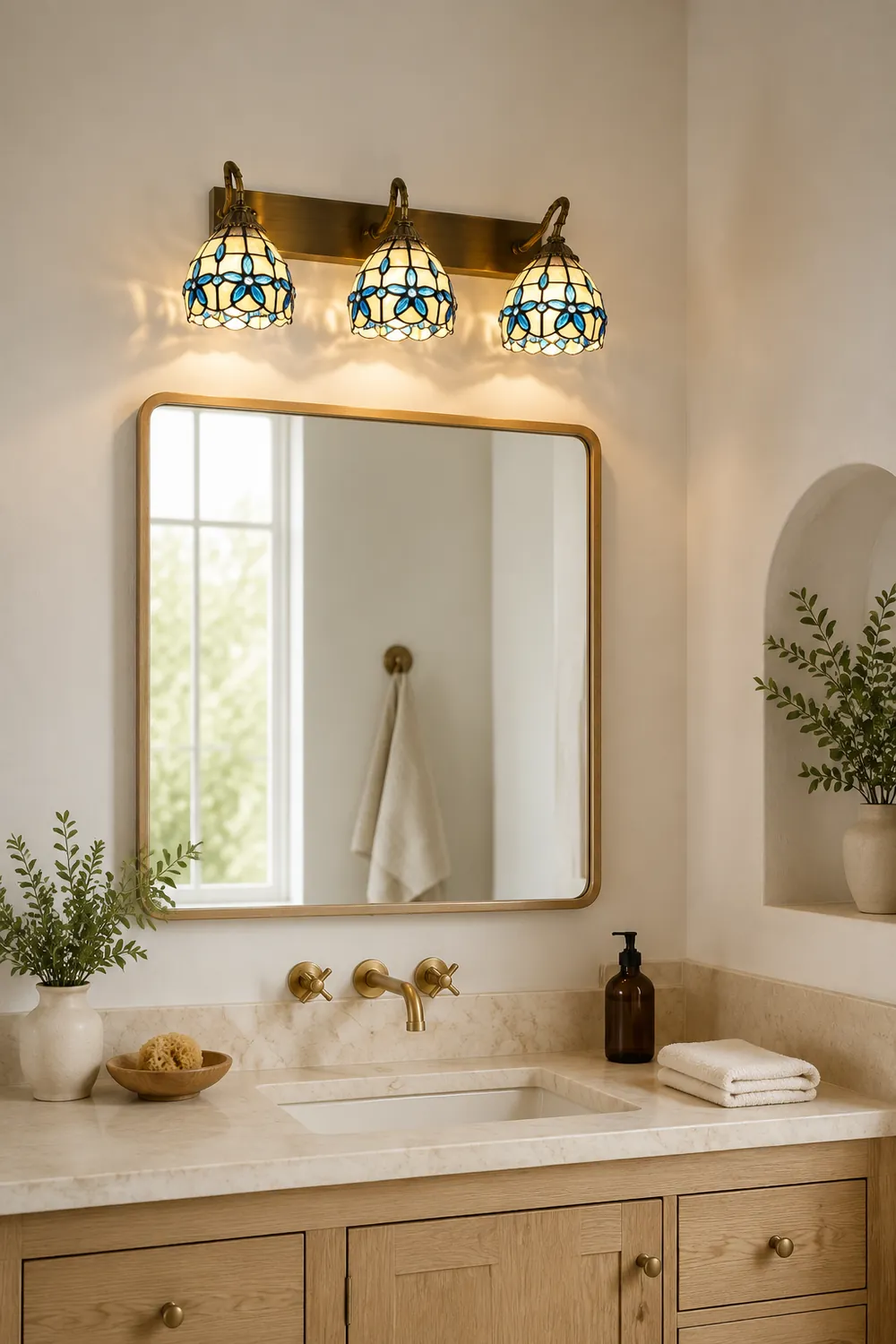Baxter Aged Brass Spiegel Front Vanity Wandleuchte, 2/3-flammig, 46/65CM Lang - Lumpaz