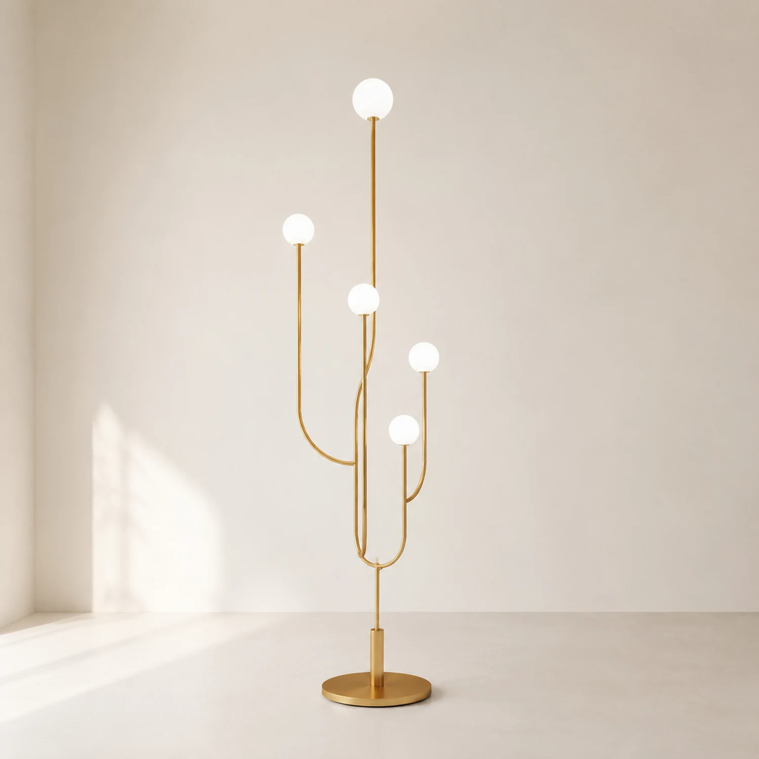 Valentina Kaktus Stehlampe, Messing & Glas, 180CM Lang - Lumpaz