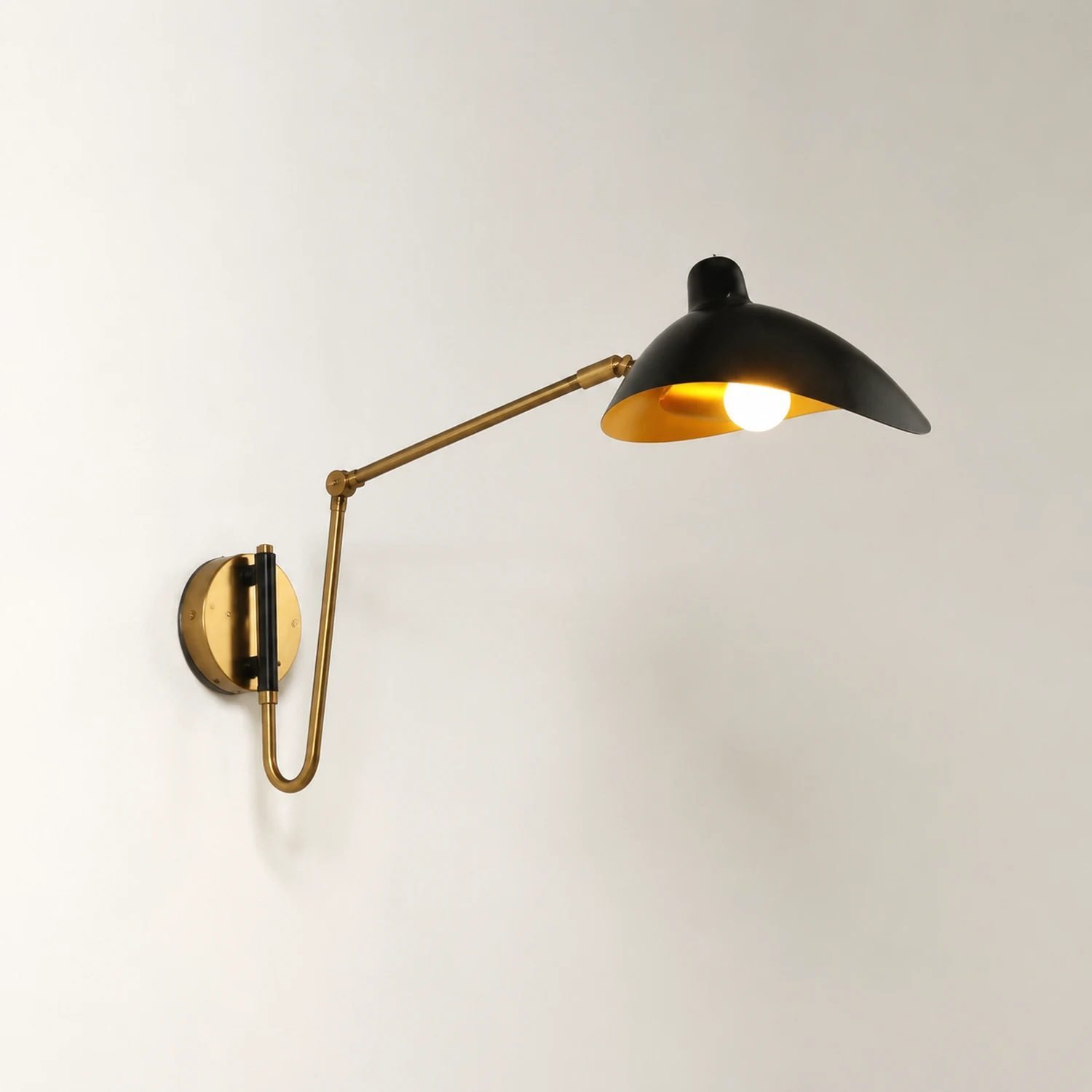 Brady Schwarz Verstellbare Wandleuchte, Metall, 65CM Lang - Lumpaz