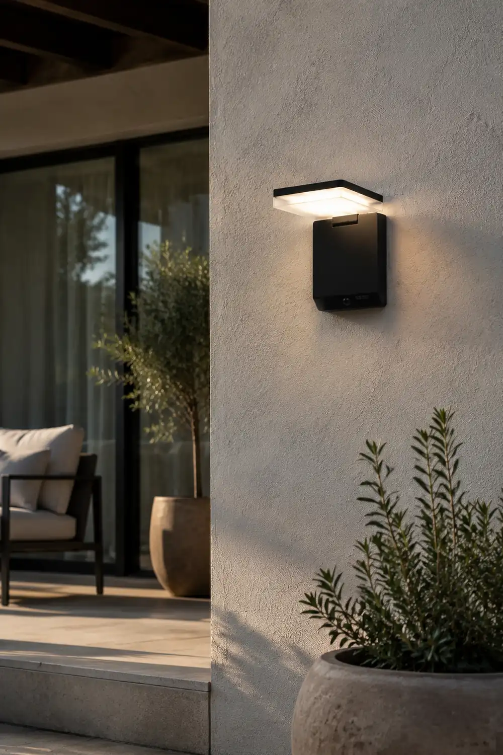 Orr Außenwandleuchte Rechtwinklig Sensor Solar, 20CM Lang - Lumpaz