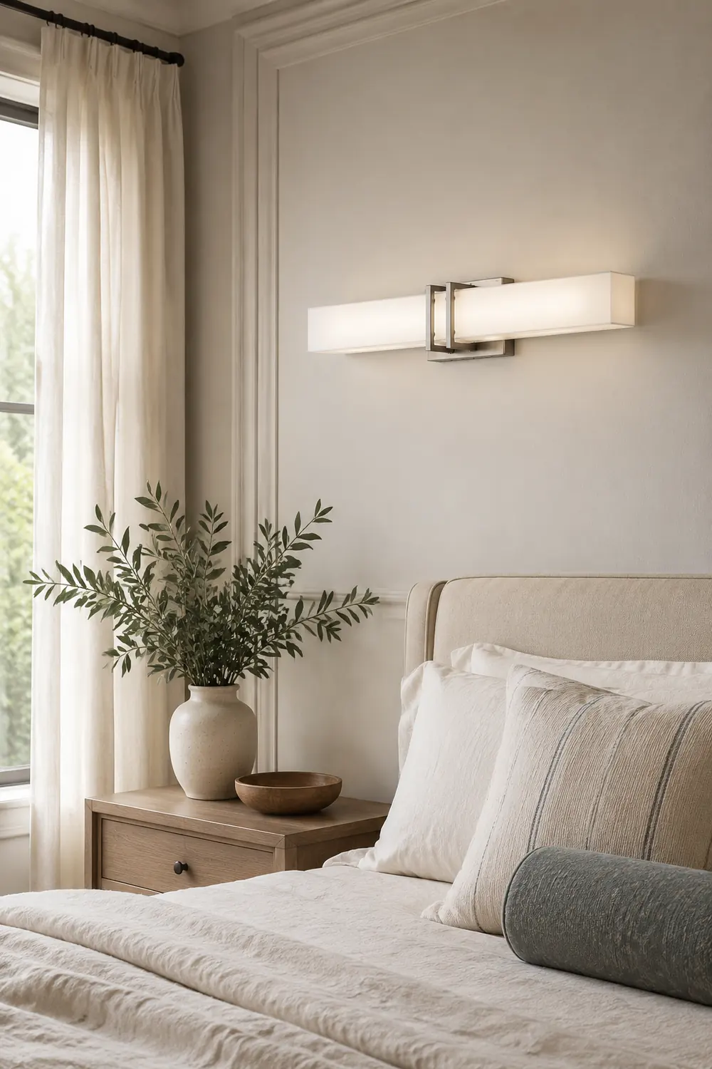 Leigh Nickel Spiegelfront Waschtisch-Wandleuchte, 60CM Lang - Lumpaz