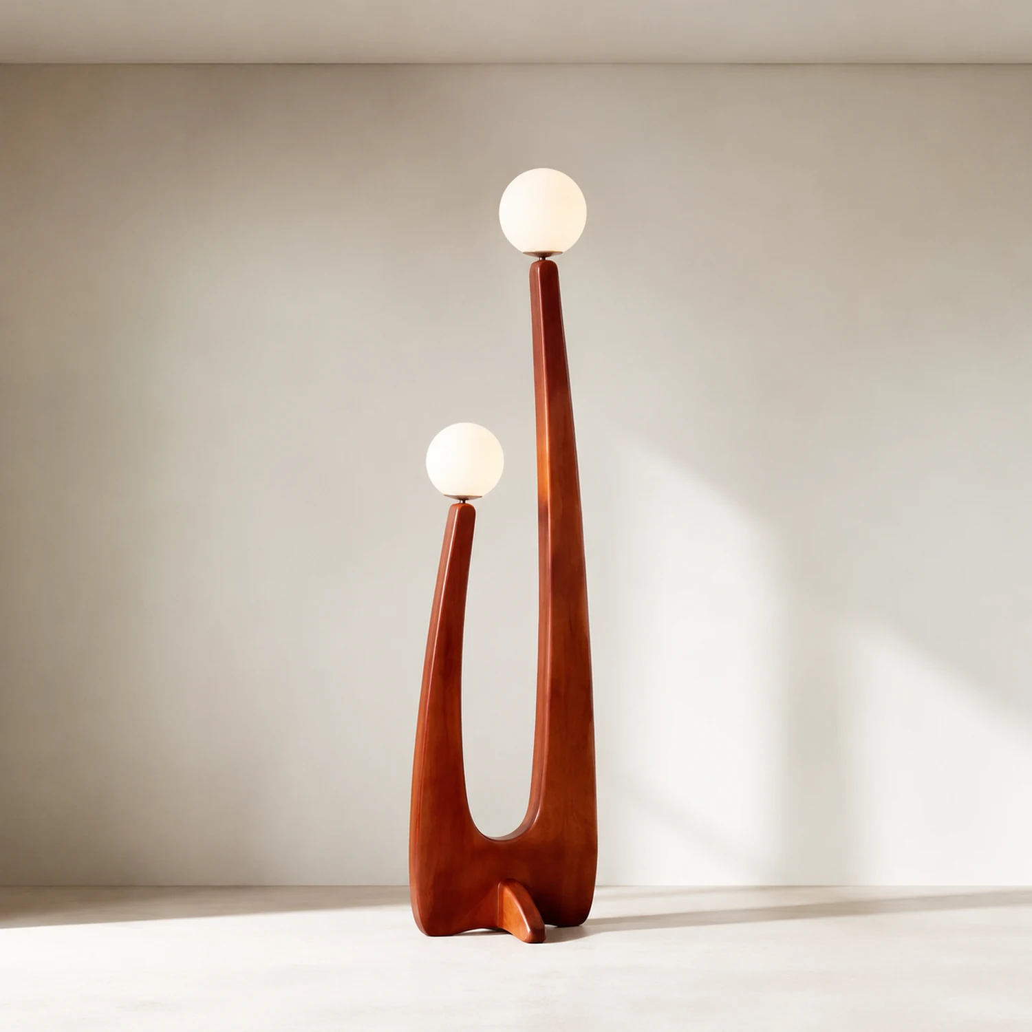 Avi Stehleuchte, Holz & Glas, 2-flammig - Lumpaz