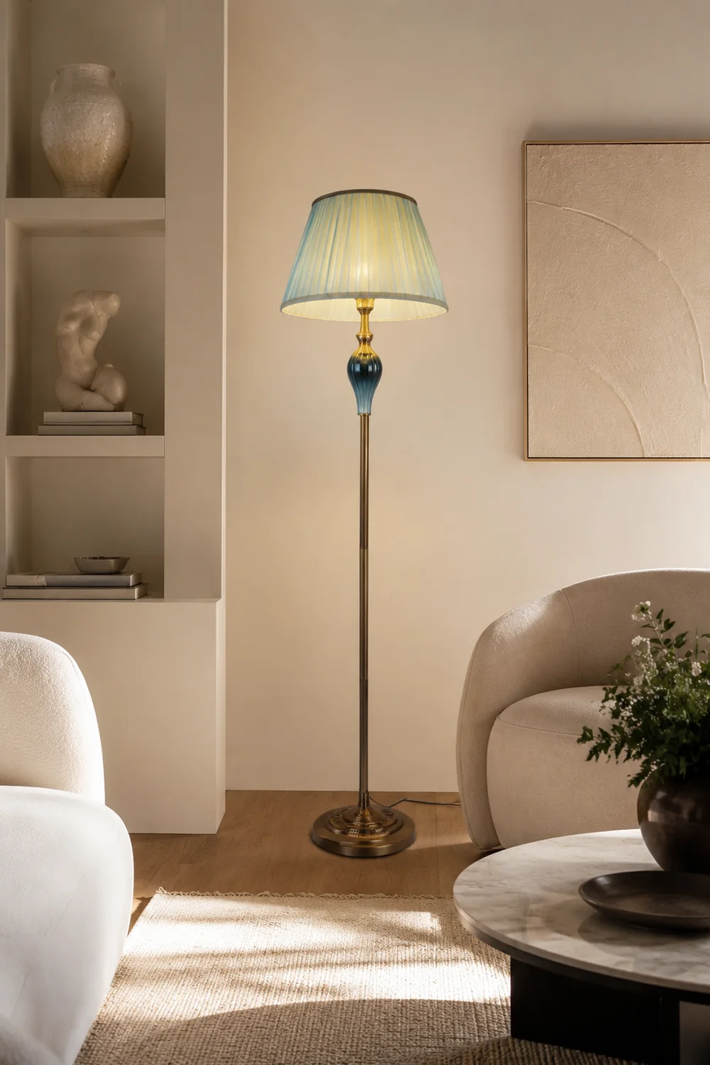 Eryn Stehlampe, Metall & Textil, 152CM Lang - Lumpaz