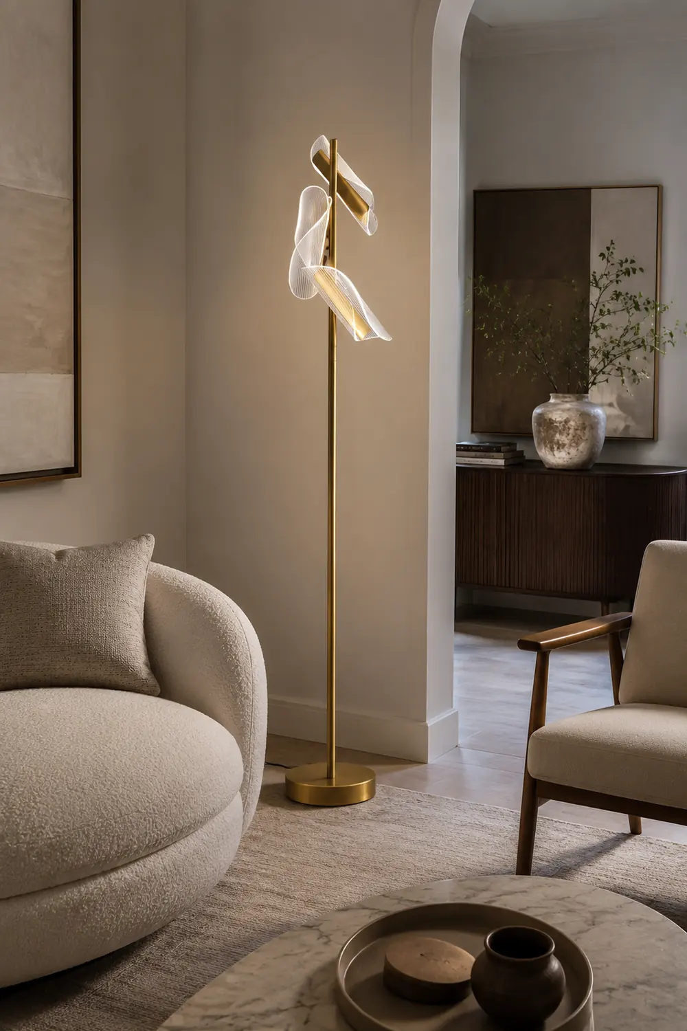 Salgado Wellige Stehlampe, 3-flammig - Lumpaz