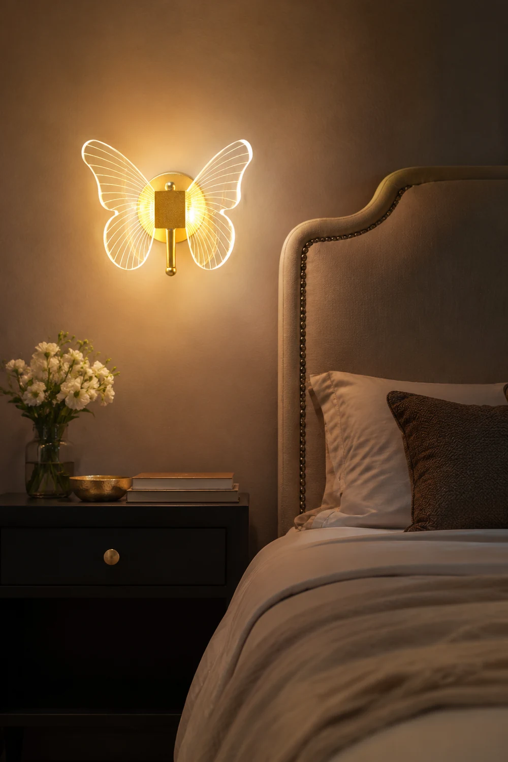 Kady Schmetterling Goldene Vanity Wandleuchte, 25CM Lang - Lumpaz
