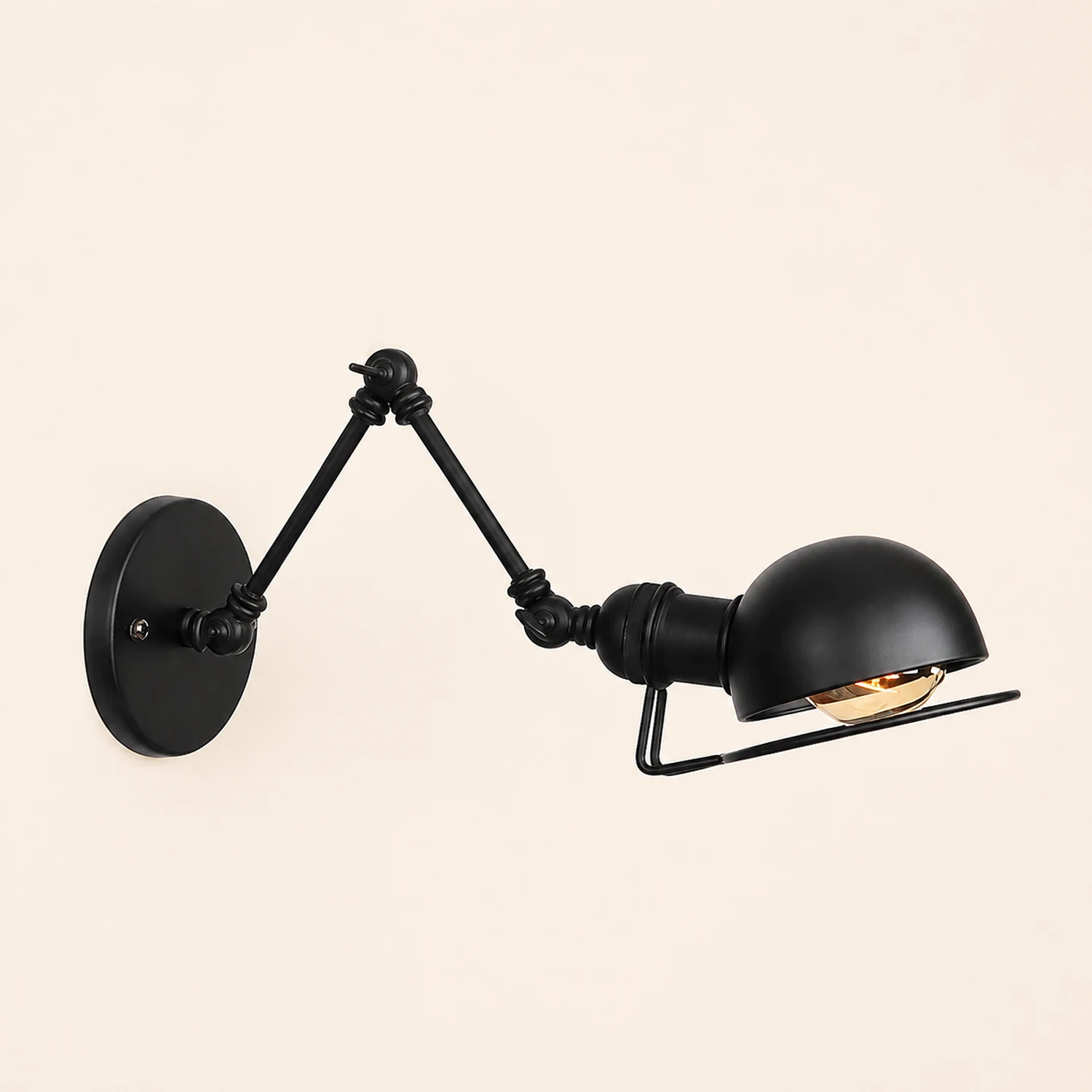 Brady Schwarze Verstellbare Wandleuchte, Metall, 10/20/30/40CM Lang - Lumpaz