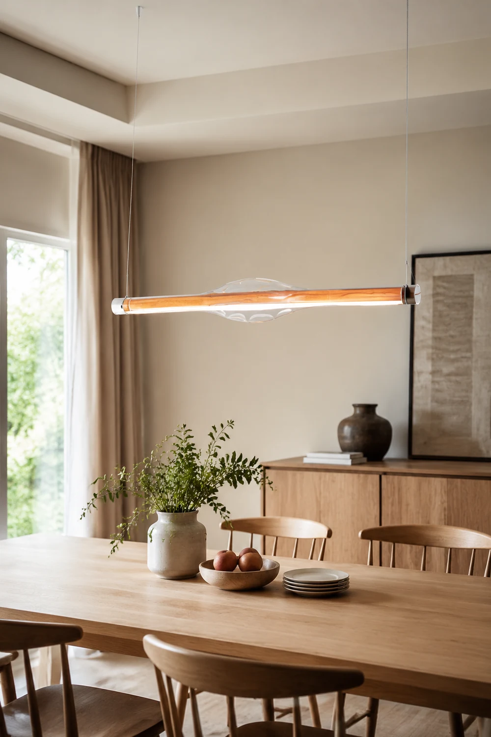 Edge Pendelleuchte, Metall & Glas, 2 Farben,121CM Lang - Lumpaz
